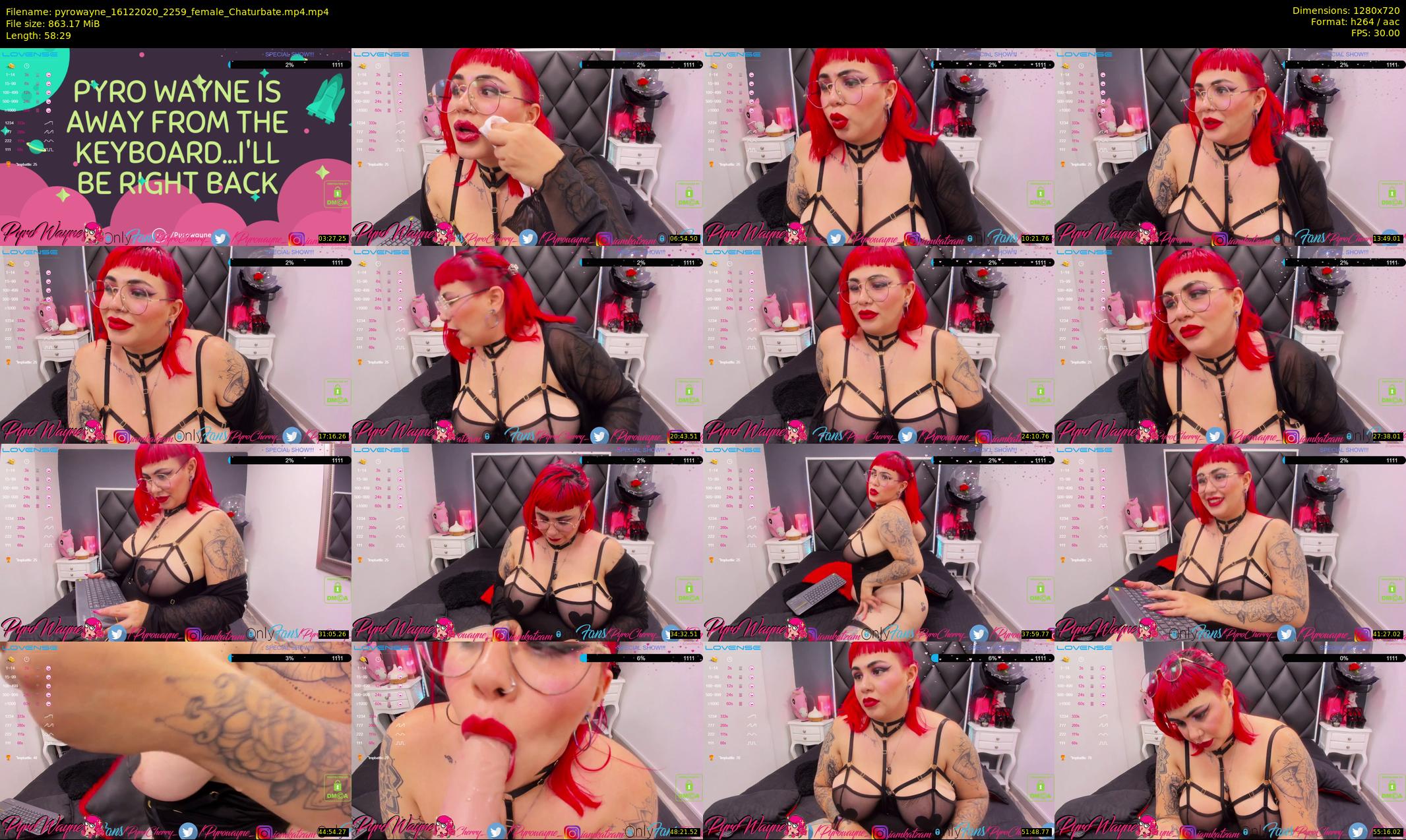 pyrowayne — 59 minute Chaturbate female cam show recording, 720p, Dec 16, 2020
