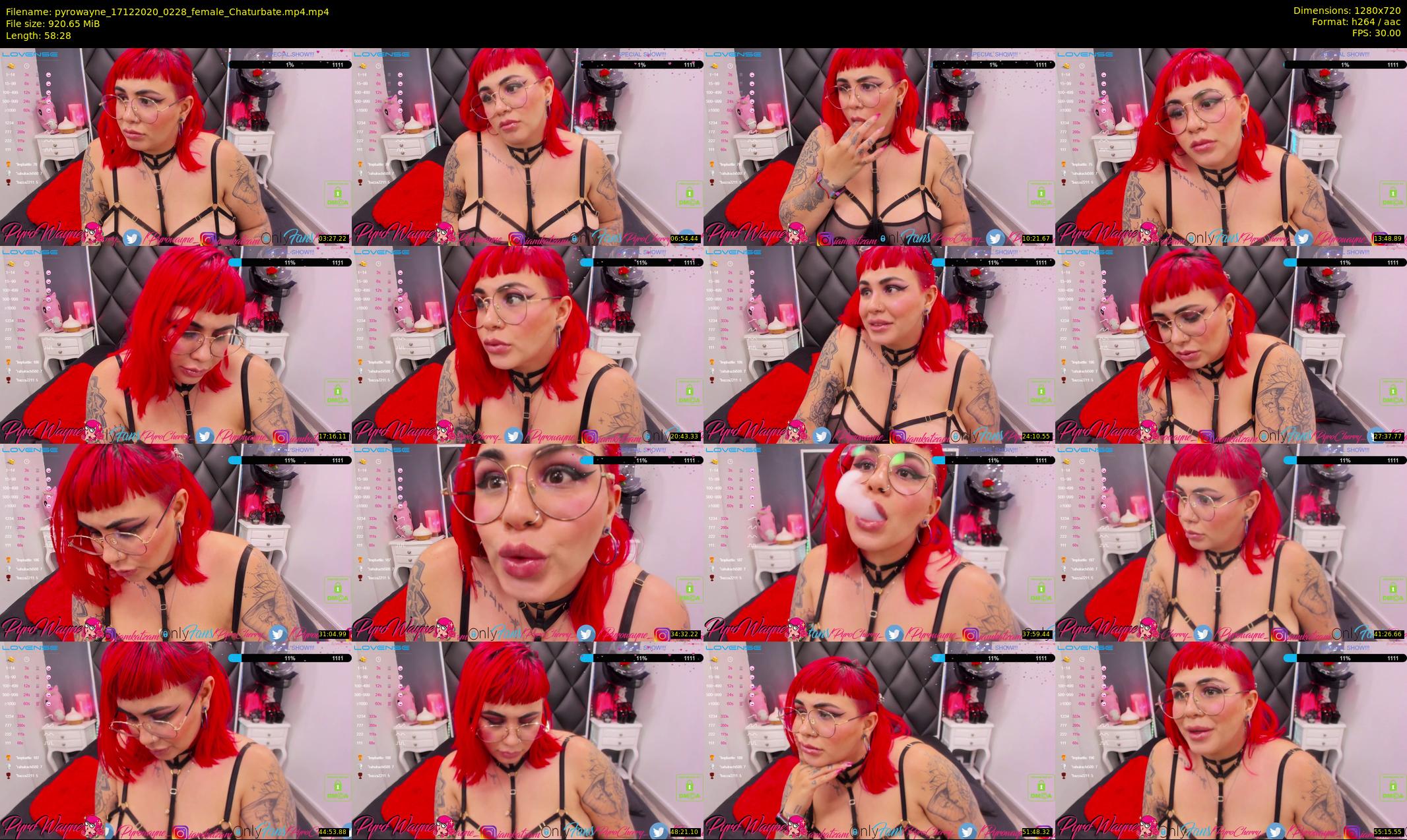 pyrowayne — 59 minute Chaturbate female cam show recording, 720p, Dec 17, 2020