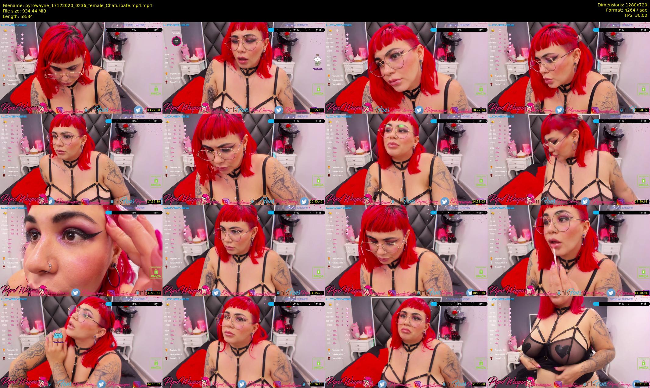 pyrowayne — 59 minute Chaturbate female cam show recording, 720p, Dec 17, 2020