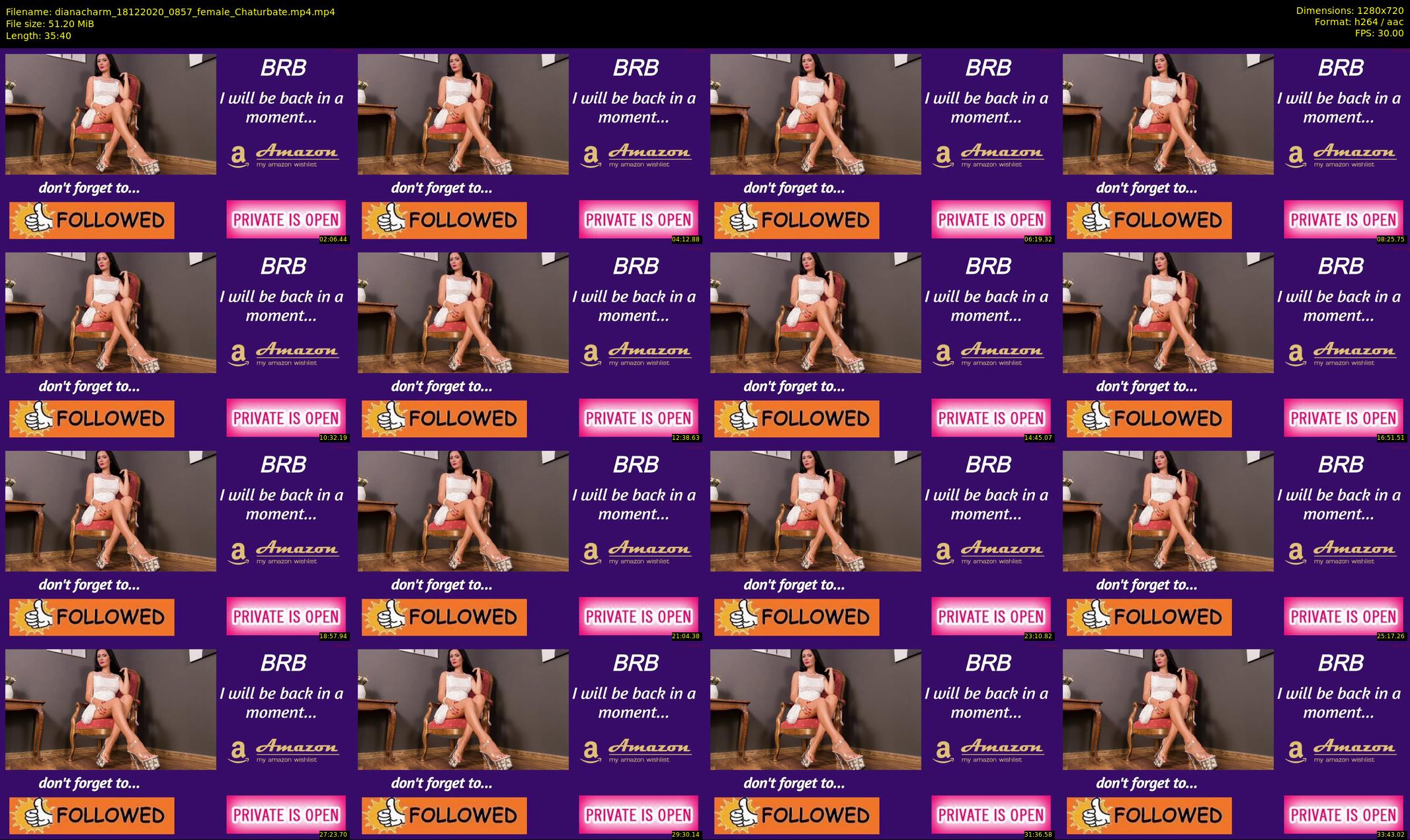 dianacharm — 36 minute Chaturbate female cam show recording, 720p, Dec 18, 2020