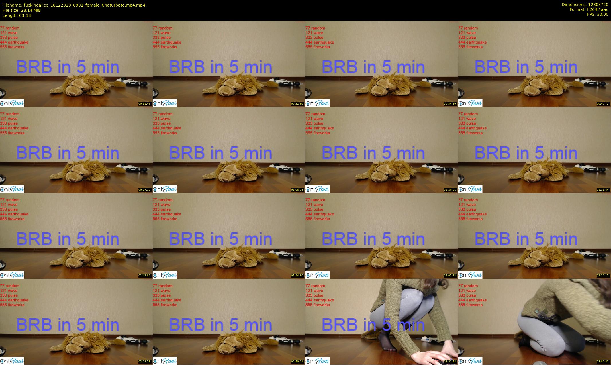 fuckingalice — 4 minute Chaturbate female cam show recording, 720p, Dec 18, 2020