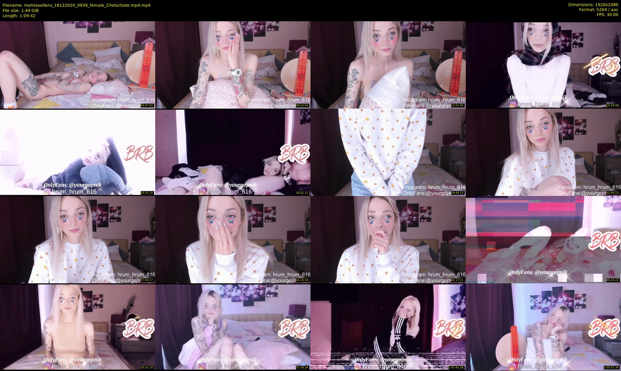 melissaallens — 70 minute Chaturbate female cam show recording, 1080p, Dec 18, 2020