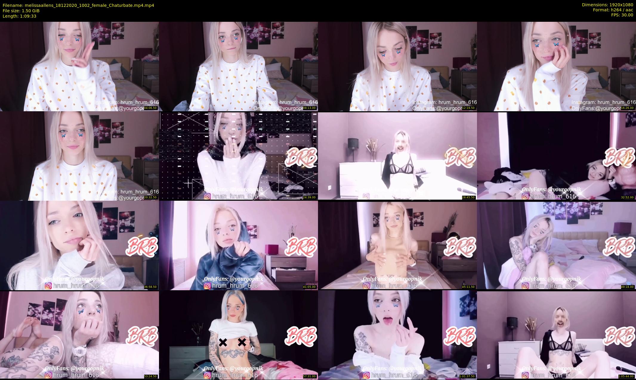 melissaallens — 70 minute Chaturbate female cam show recording, 1080p, Dec 18, 2020