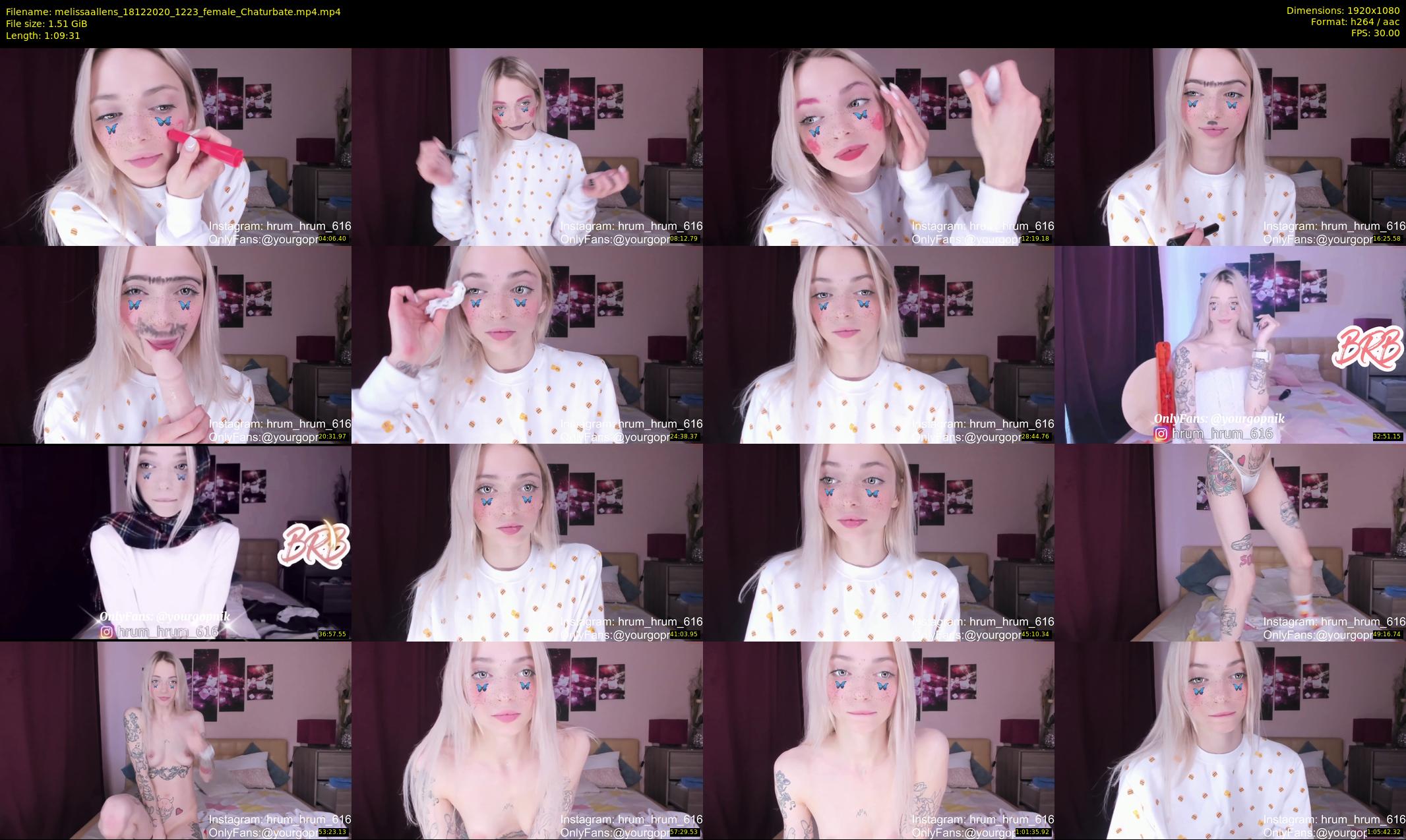 melissaallens — 70 minute Chaturbate female cam show recording, 1080p, Dec 18, 2020