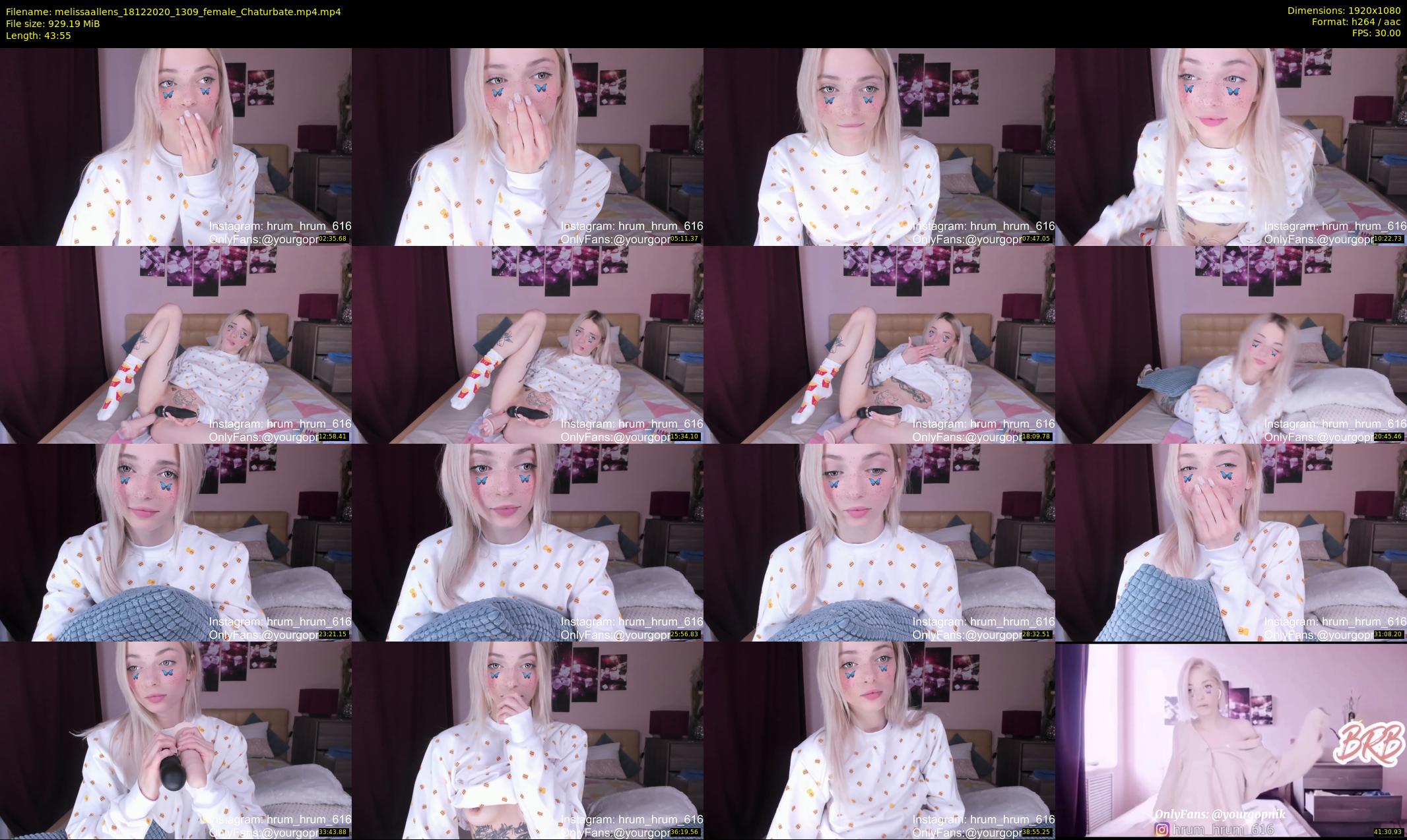 melissaallens — 44 minute Chaturbate female cam show recording, 1080p, Dec 18, 2020