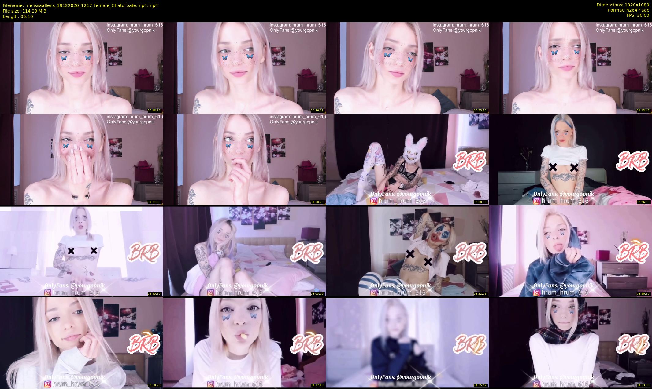 melissaallens — 6 minute Chaturbate female cam show recording, 1080p, Dec 19, 2020
