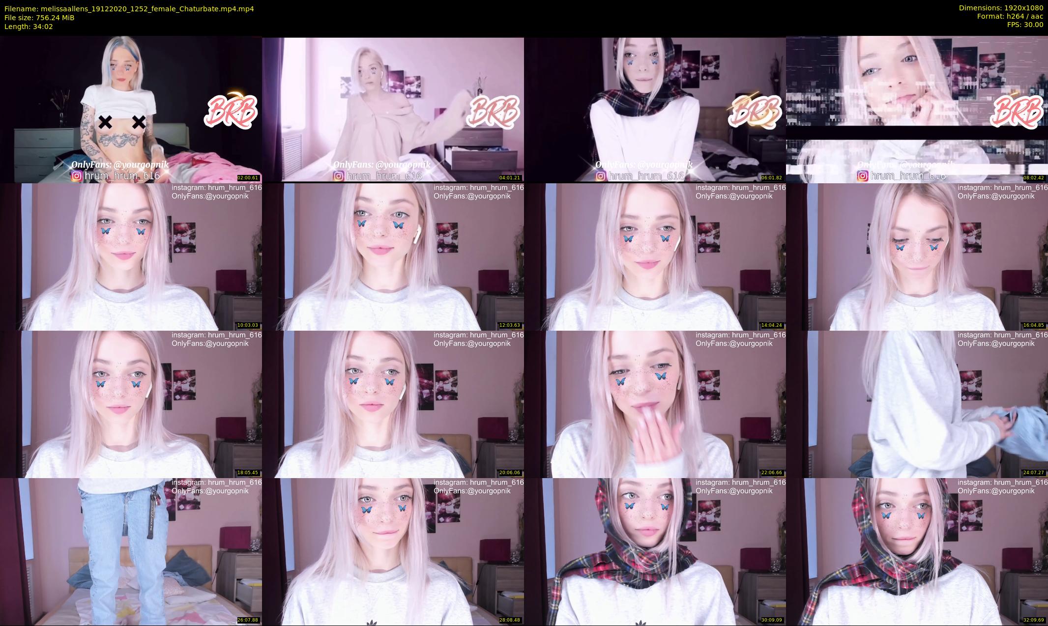 melissaallens — 35 minute Chaturbate female cam show recording, 1080p, Dec 19, 2020