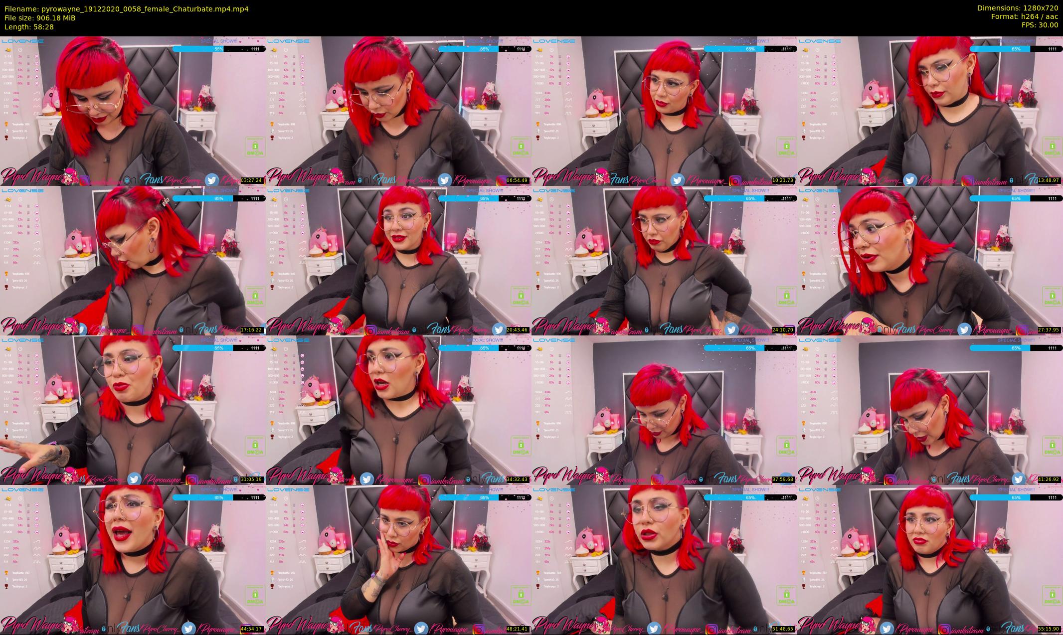 pyrowayne — 59 minute Chaturbate female cam show recording, 720p, Dec 19, 2020