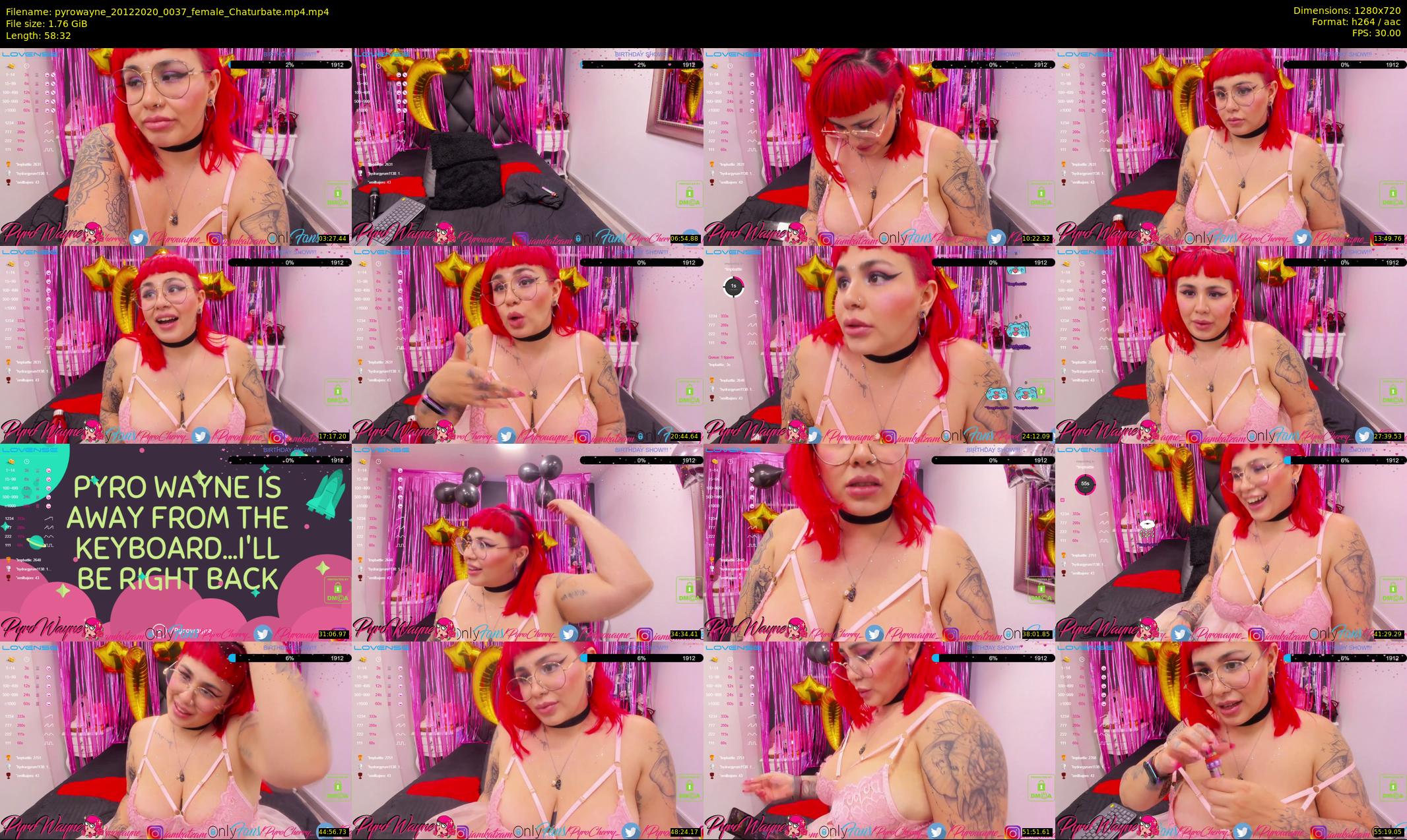 pyrowayne — 59 minute Chaturbate female cam show recording, 720p, Dec 20, 2020