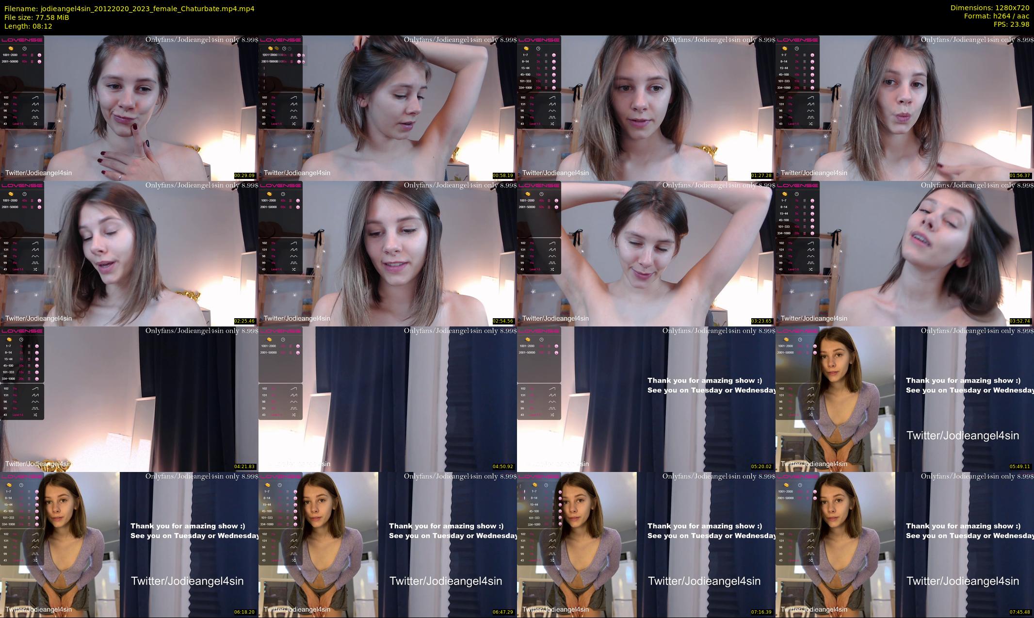 jodieangel4sin — 9 minute Chaturbate female cam show recording, 720p, Dec 20, 2020