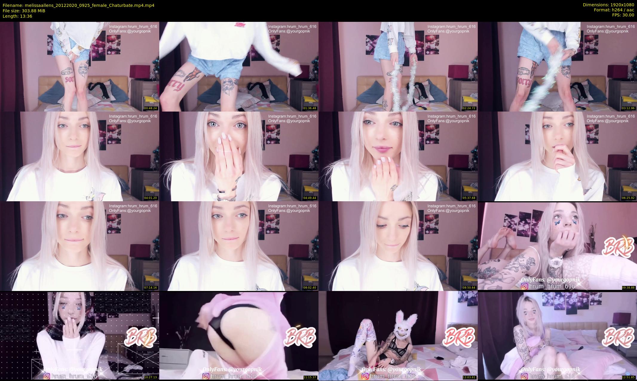 melissaallens — 14 minute Chaturbate female cam show recording, 1080p, Dec 20, 2020