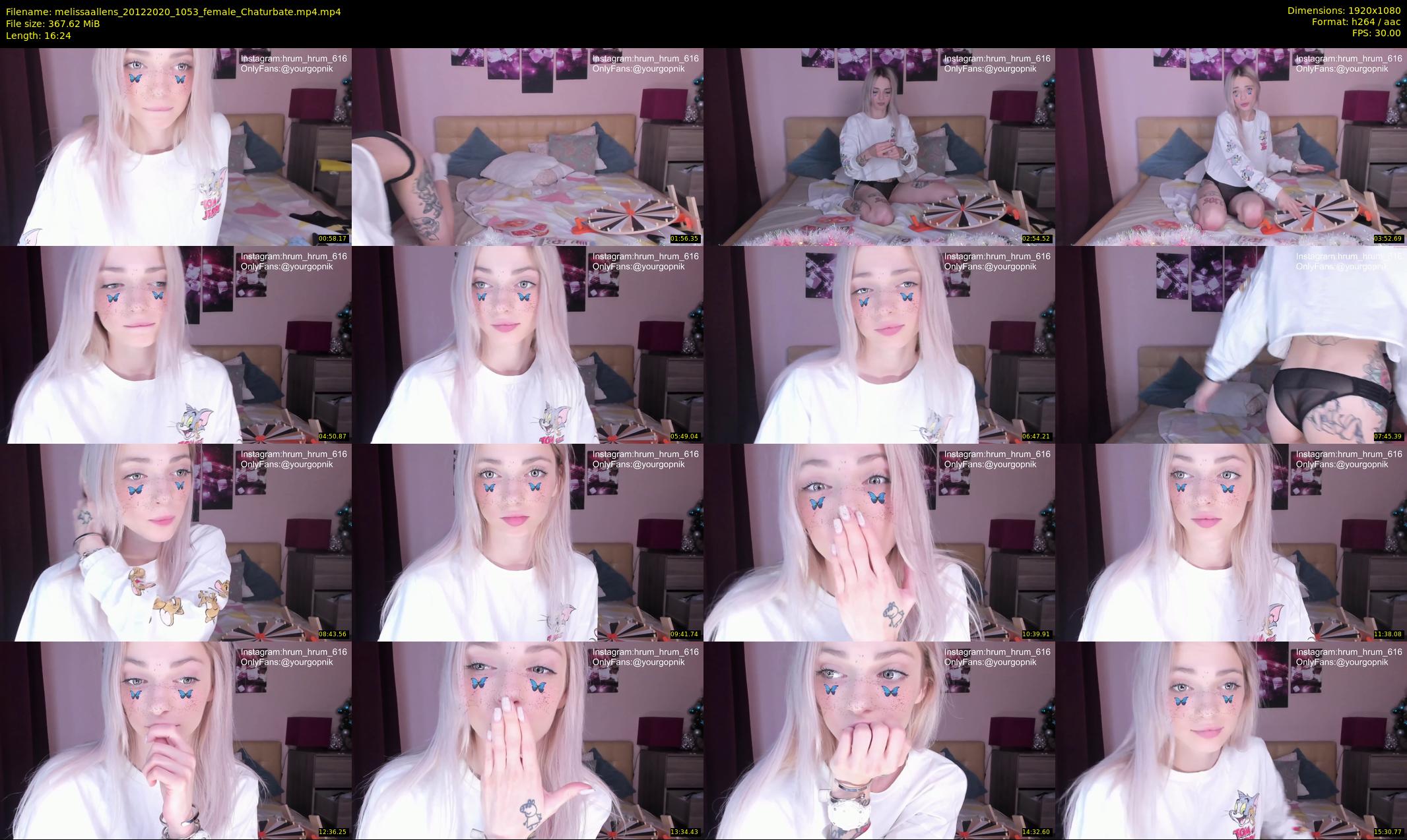 melissaallens — 17 minute Chaturbate female cam show recording, 1080p, Dec 20, 2020