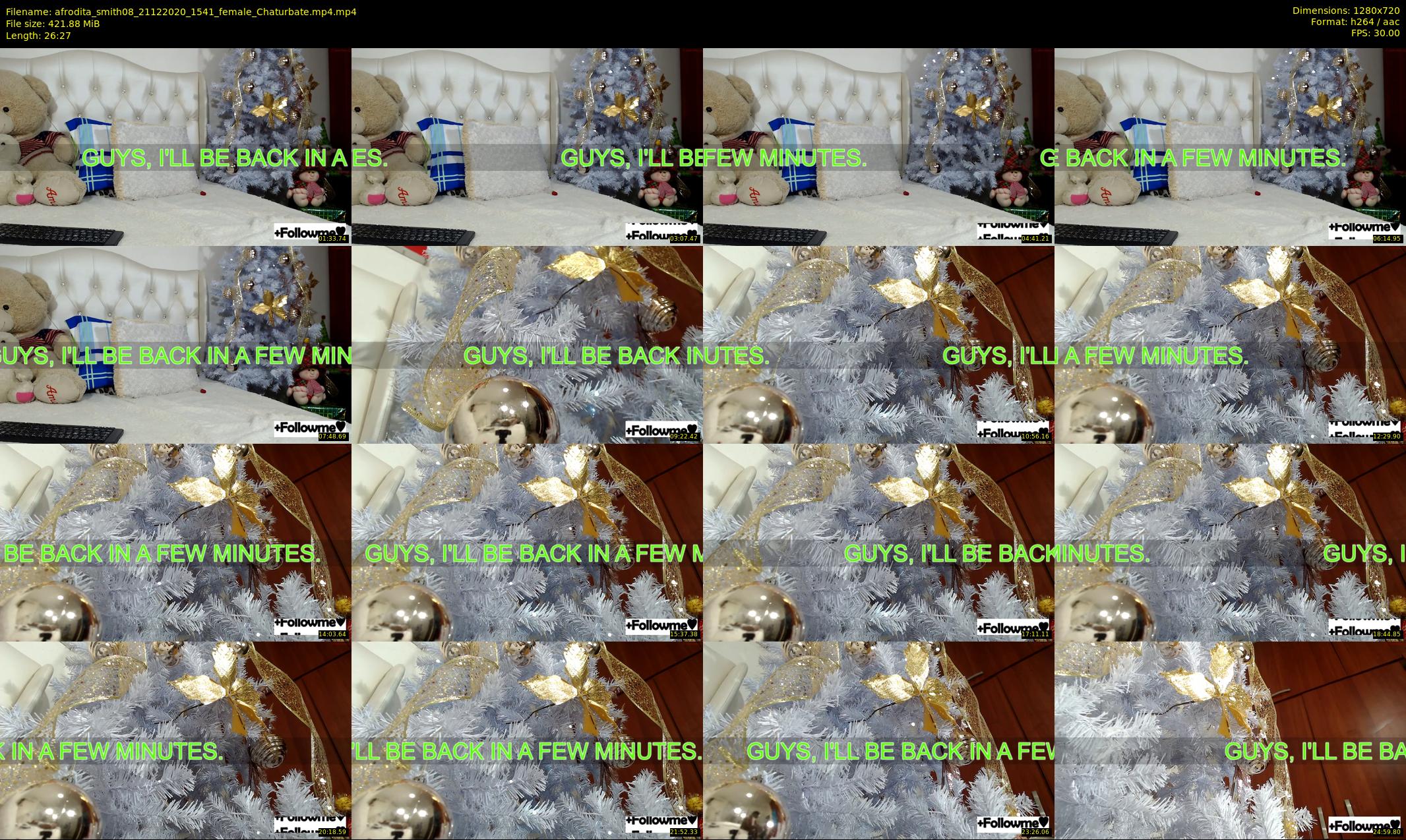 afrodita_smith08 — 27 minute Chaturbate female cam show recording, 720p, Dec 21, 2020