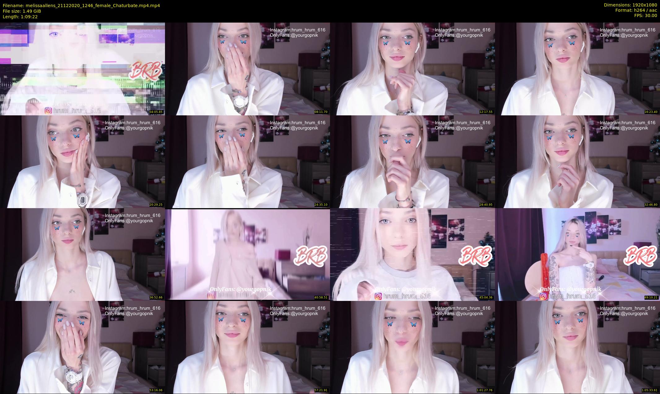 melissaallens — 70 minute Chaturbate female cam show recording, 1080p, Dec 21, 2020