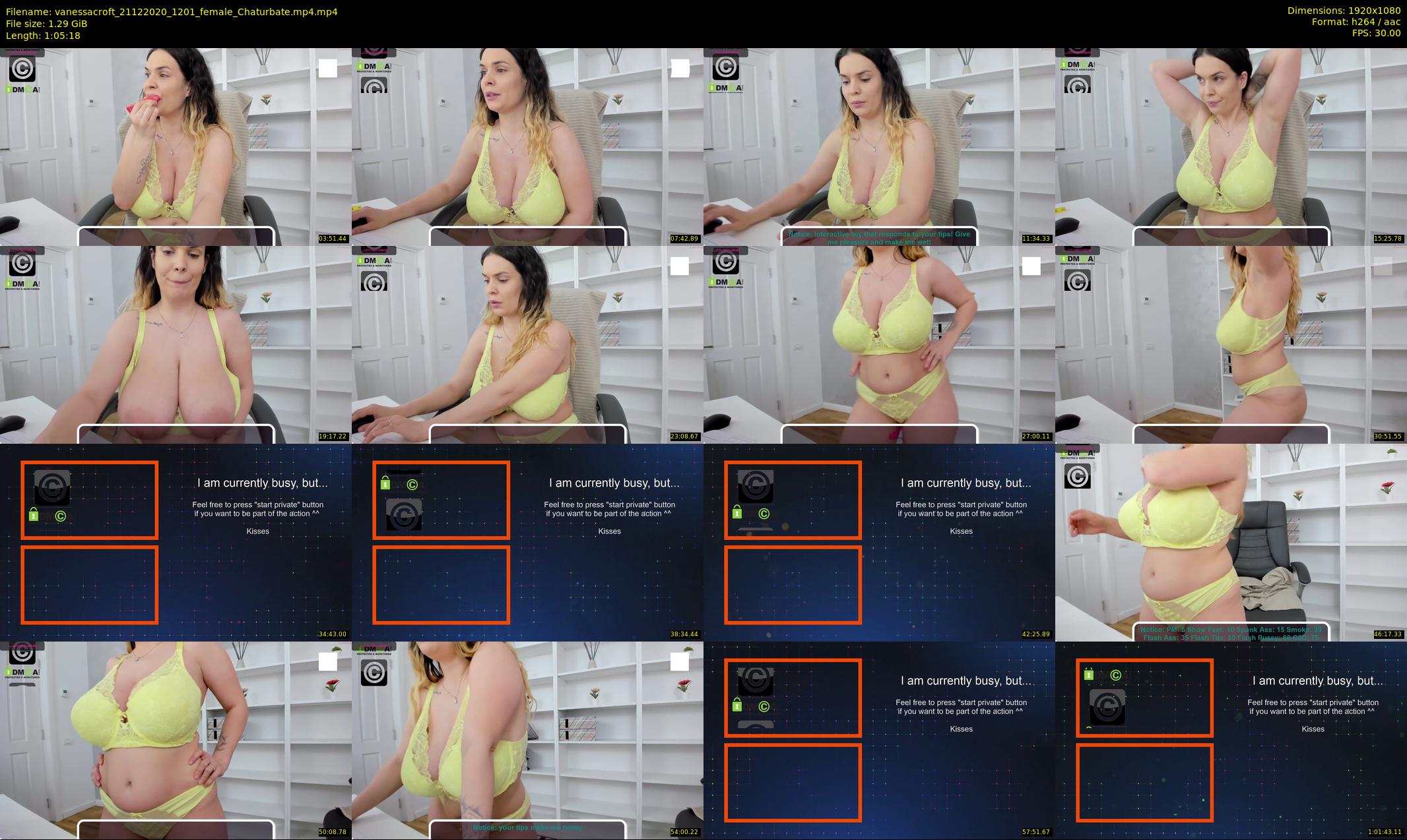 vanessacroft — 66 minute Chaturbate female cam show recording, 1080p, Dec 21, 2020