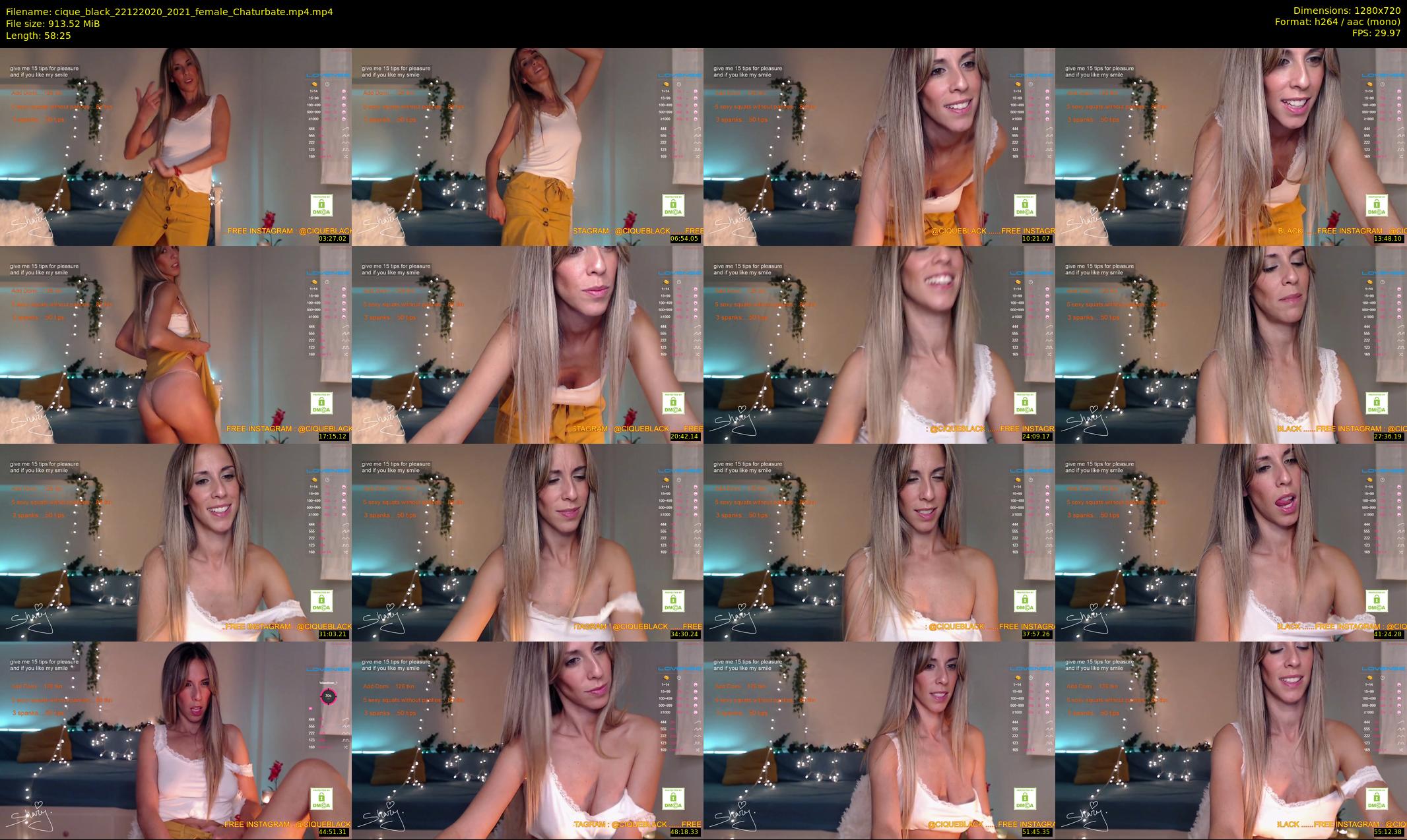cique_black — 59 minute Chaturbate female cam show recording, 720p, Dec 22, 2020