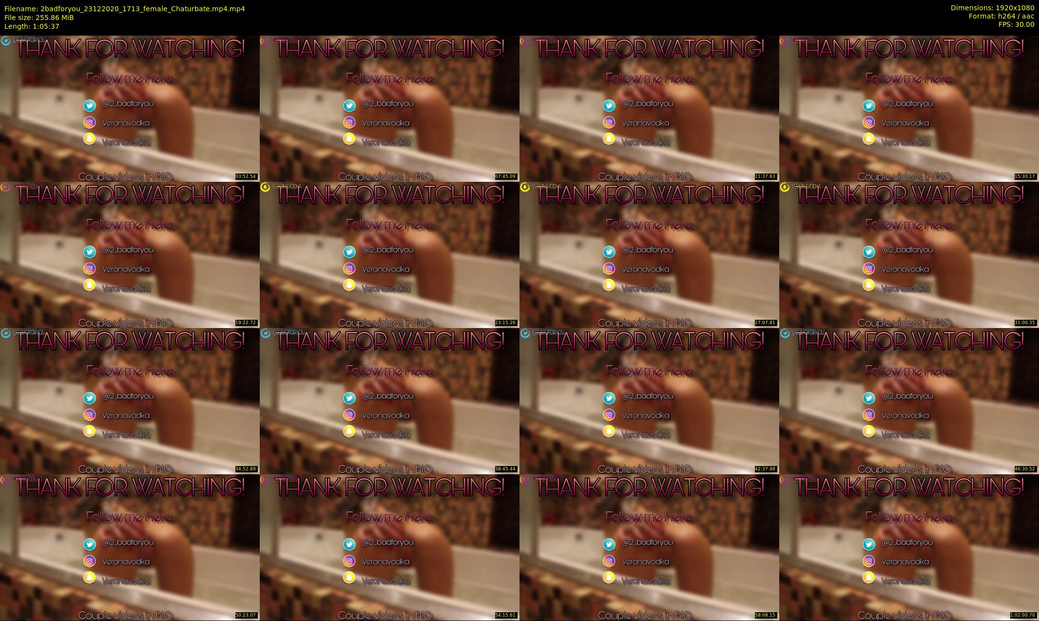 2badforyou — 66 minute Chaturbate couple cam show recording, 1080p, Dec 23, 2020