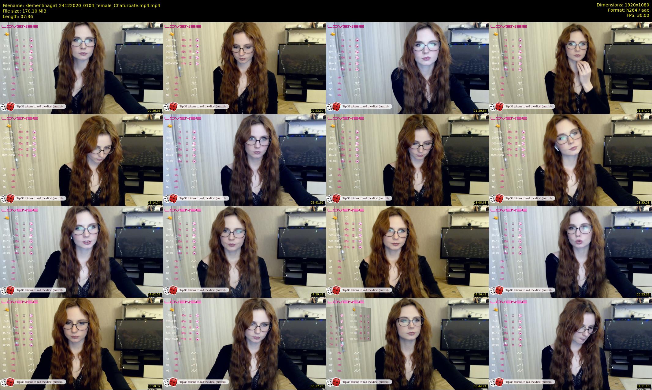 klementinagirl — 8 minute Chaturbate female cam show recording, 1080p, Dec 24, 2020