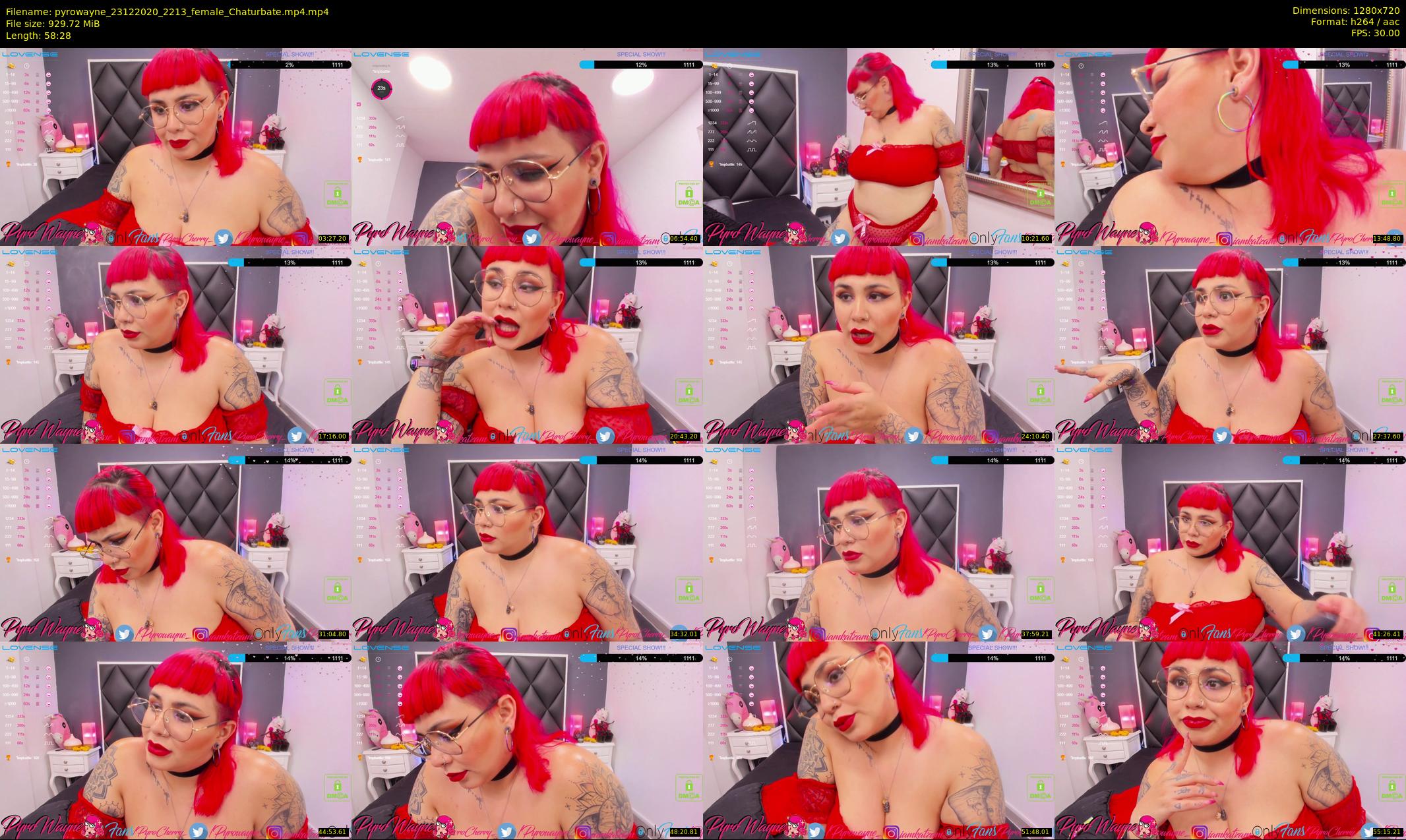 pyrowayne — 59 minute Chaturbate female cam show recording, 720p, Dec 23, 2020
