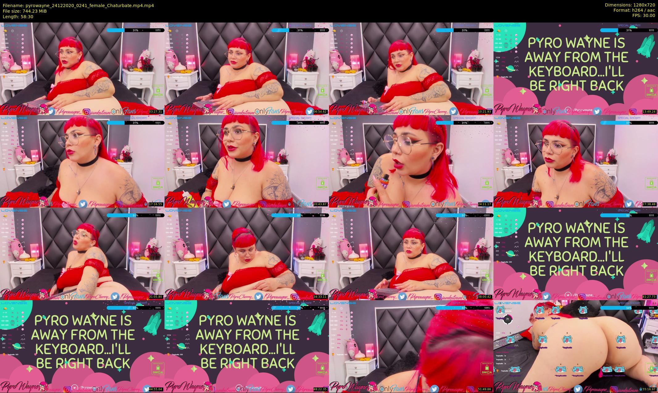 pyrowayne — 59 minute Chaturbate female cam show recording, 720p, Dec 24, 2020