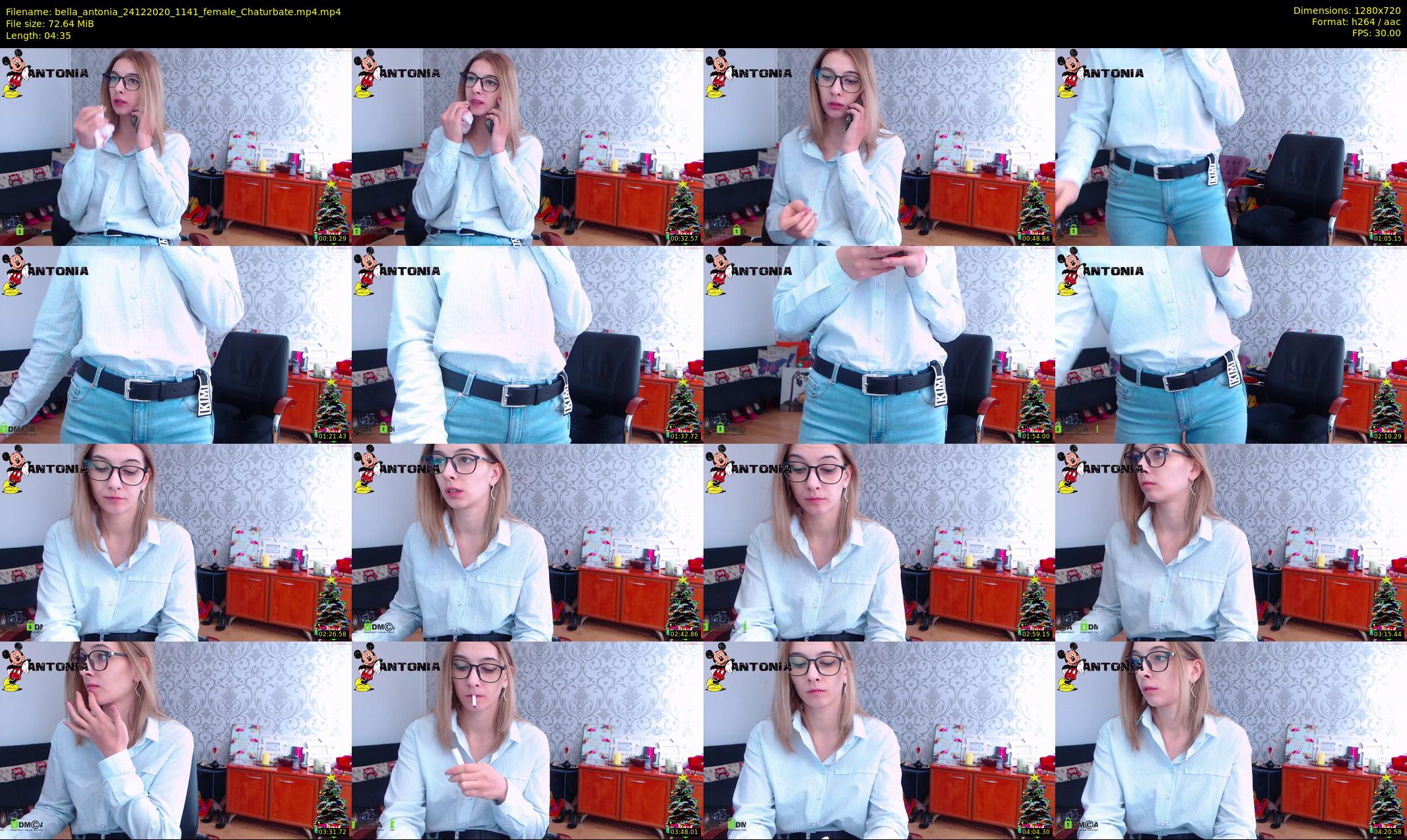 bella_antonia — 5 minute Chaturbate female cam show recording, 720p, Dec 24, 2020