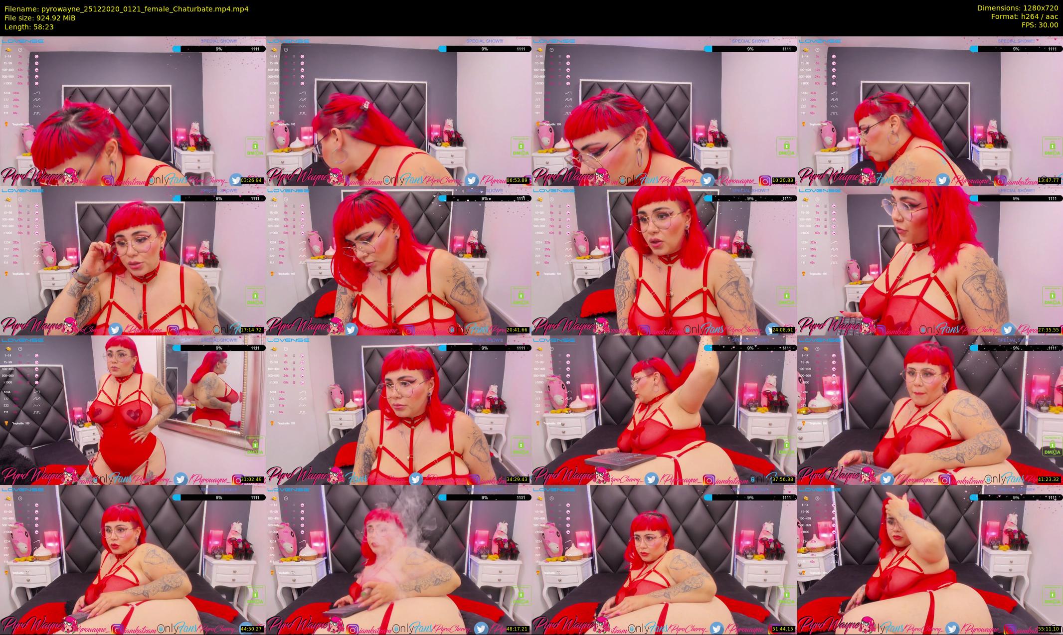 pyrowayne — 59 minute Chaturbate female cam show recording, 720p, Dec 25, 2020