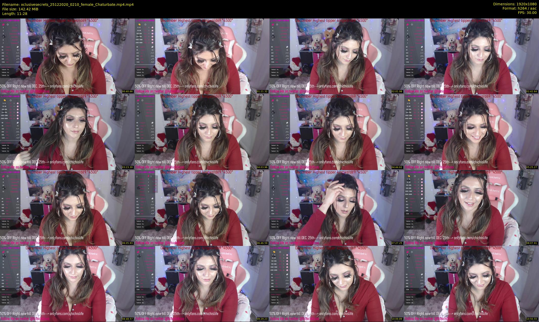 xclusivesecrets — 12 minute Chaturbate female cam show recording, 1080p, Dec 25, 2020