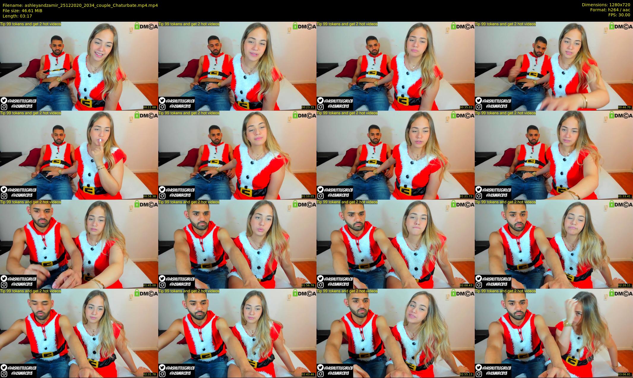ashleyandzamir — 4 minute Chaturbate couple cam show recording, 720p, Dec 25, 2020