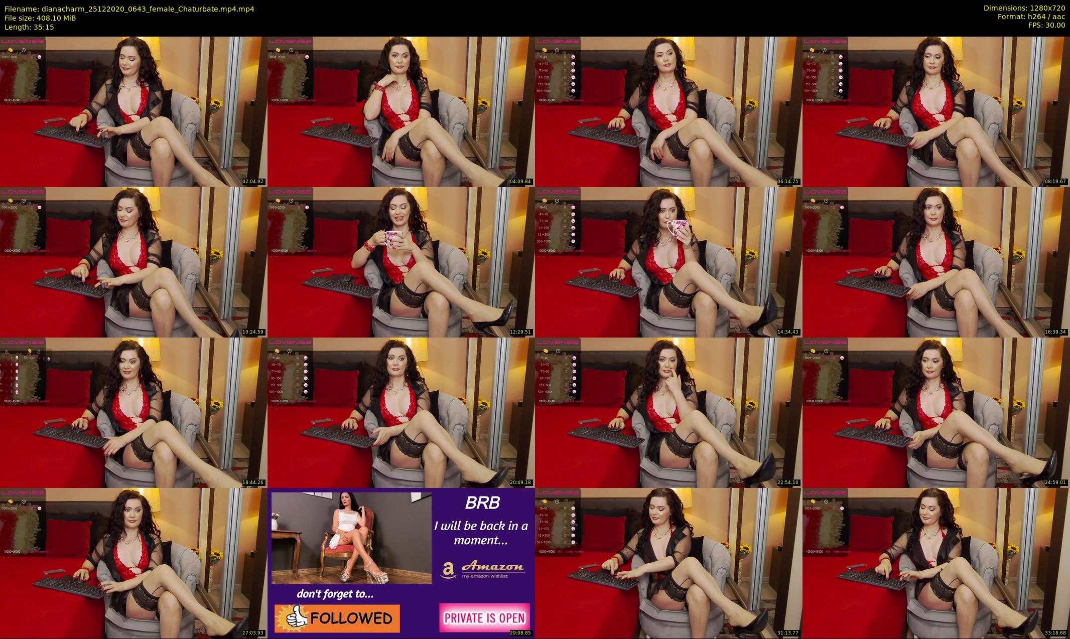 dianacharm — 36 minute Chaturbate female cam show recording, 720p, Dec 25, 2020