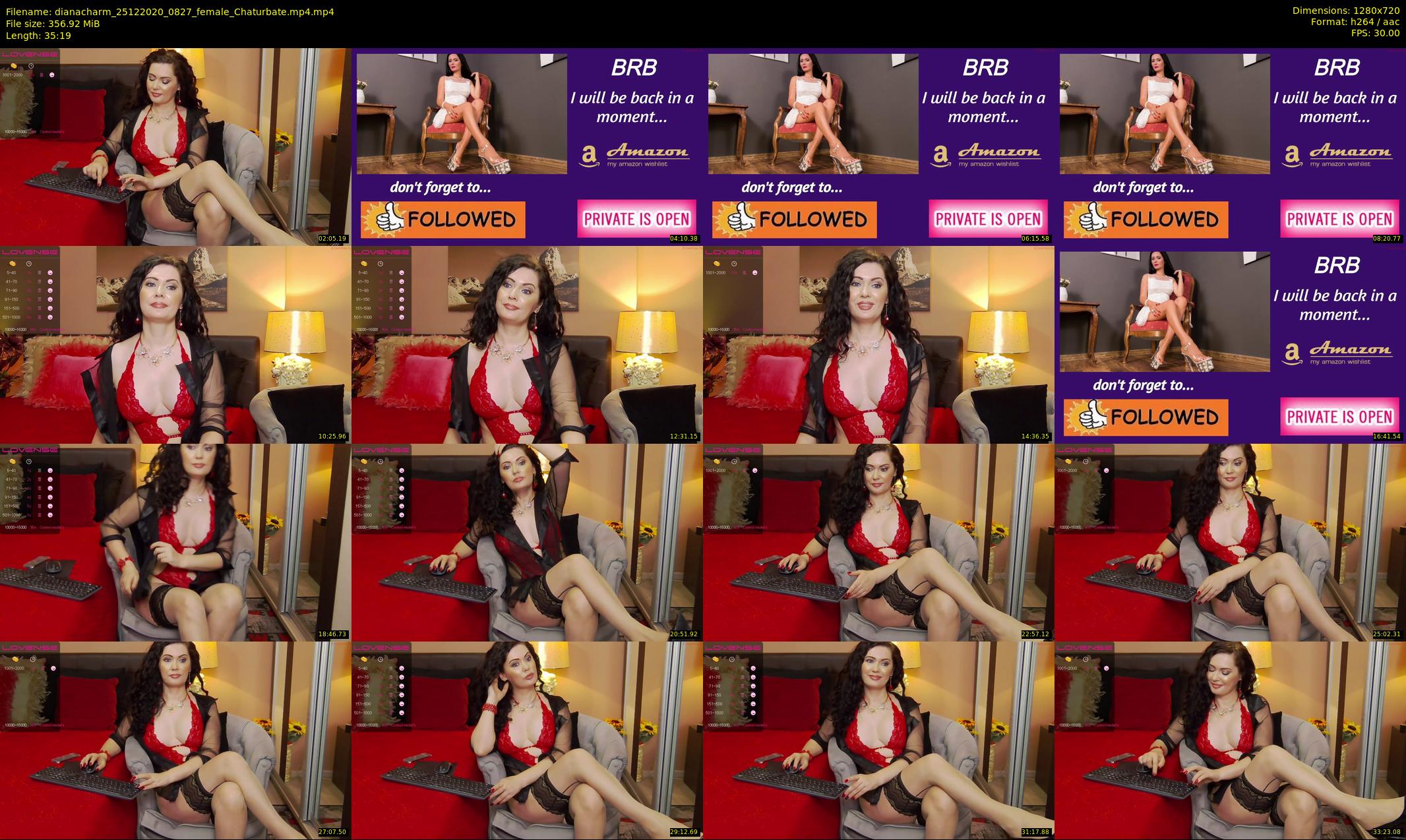dianacharm — 36 minute Chaturbate female cam show recording, 720p, Dec 25, 2020