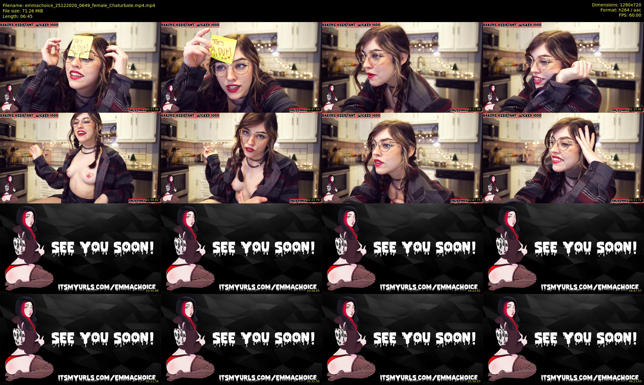 emmachoice — 7 minute Chaturbate female cam show recording, 720p, Dec 25, 2020
