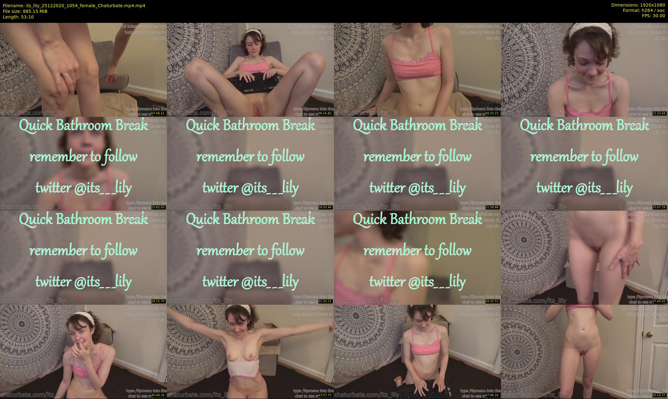 its_lily — 54 minute Chaturbate female cam show recording, 1080p, Dec 25, 2020