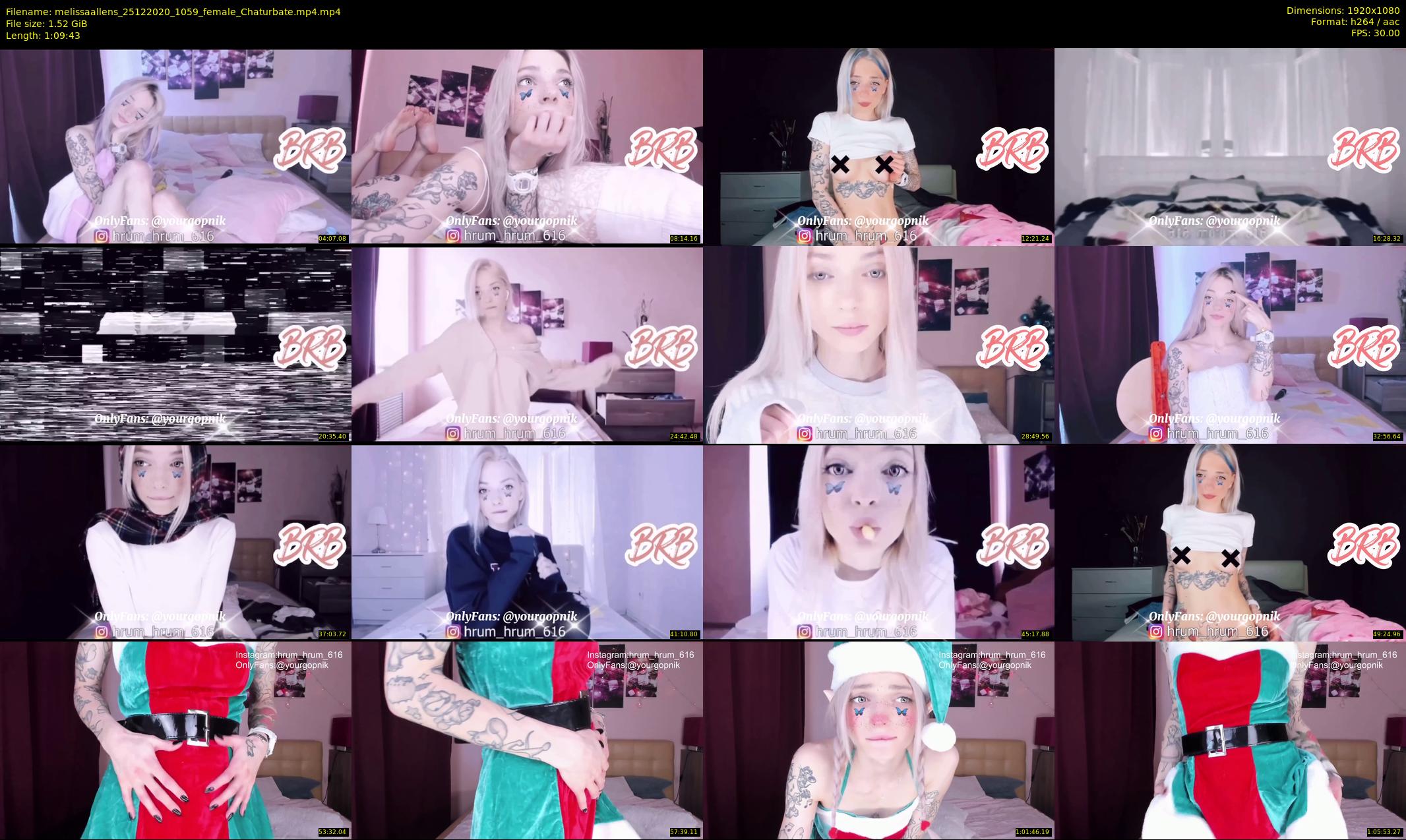 melissaallens — 70 minute Chaturbate female cam show recording, 1080p, Dec 25, 2020