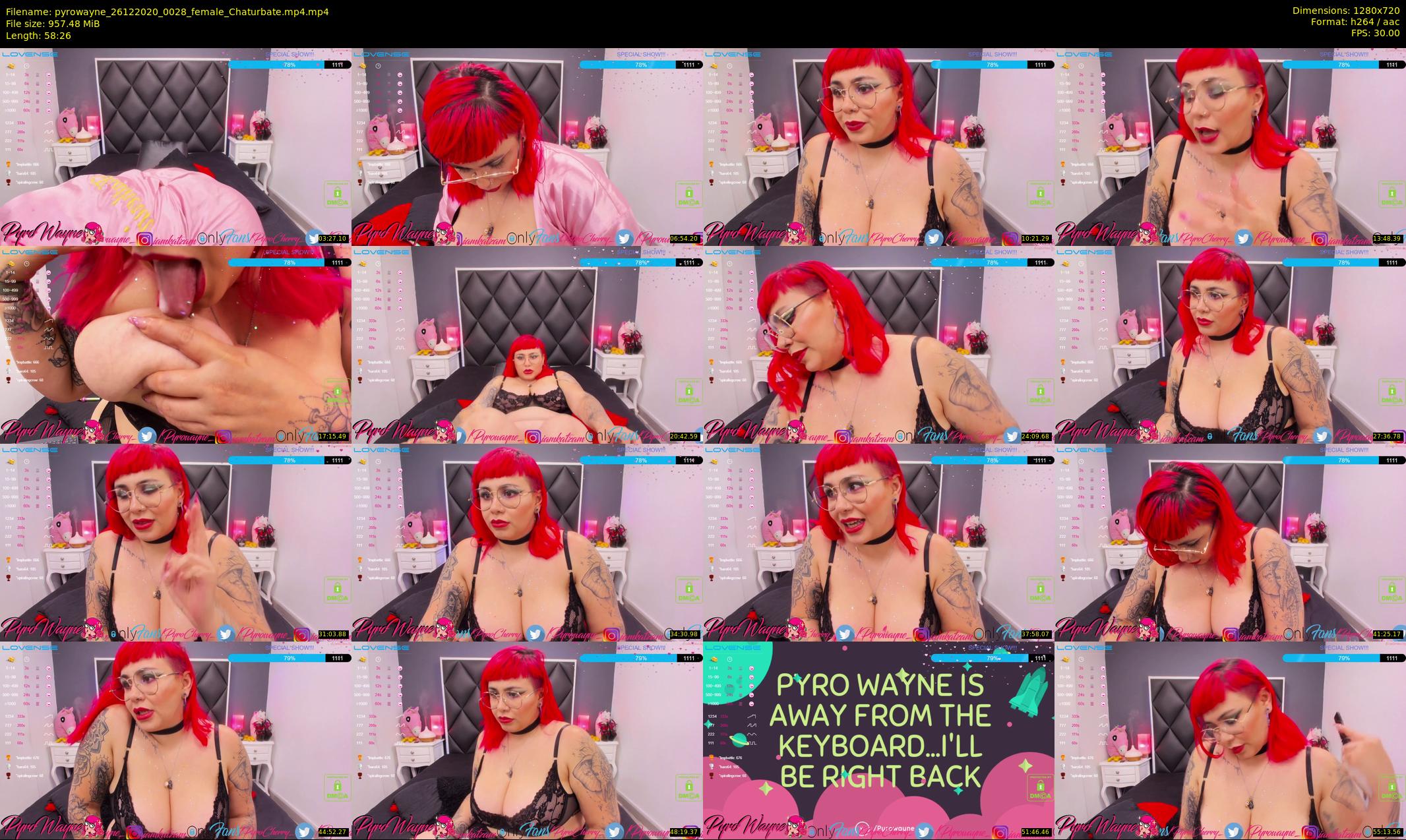 pyrowayne — 59 minute Chaturbate female cam show recording, 720p, Dec 26, 2020
