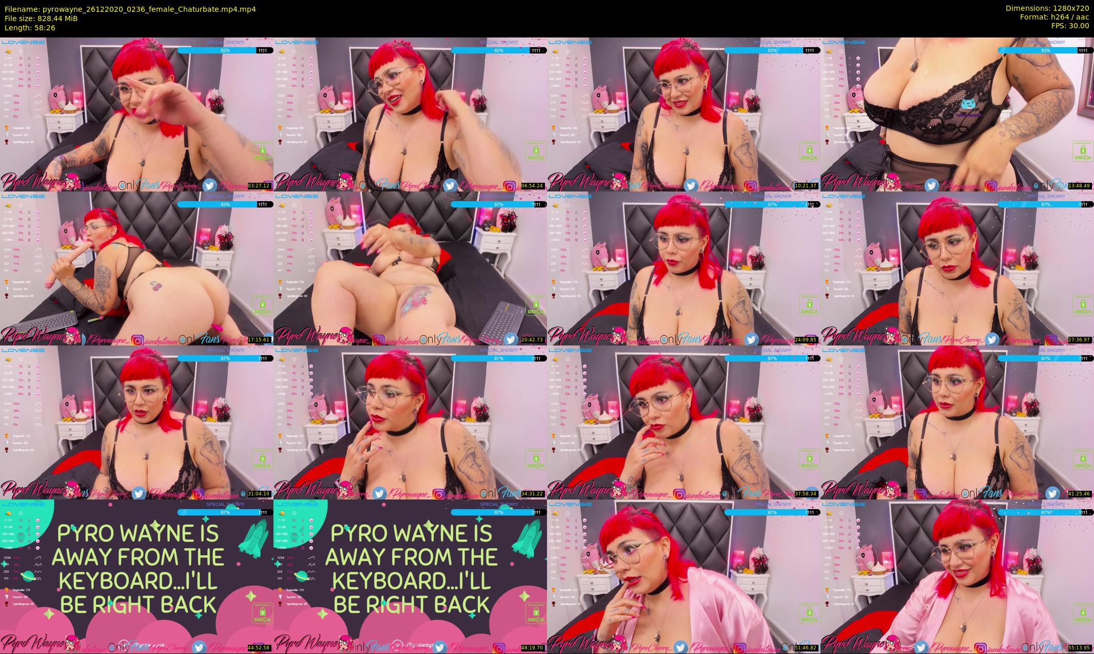 pyrowayne — 59 minute Chaturbate female cam show recording, 720p, Dec 26, 2020