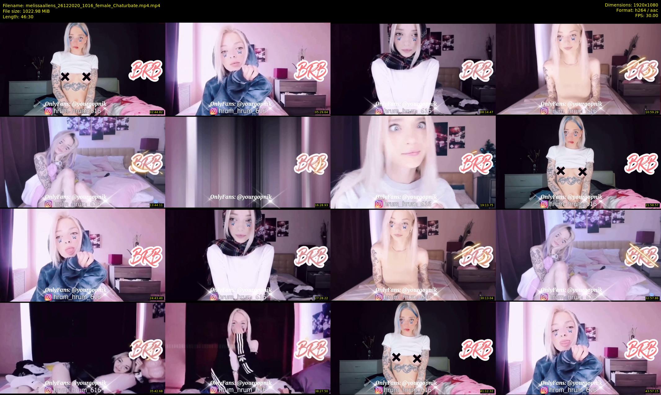 melissaallens — 47 minute Chaturbate female cam show recording, 1080p, Dec 26, 2020