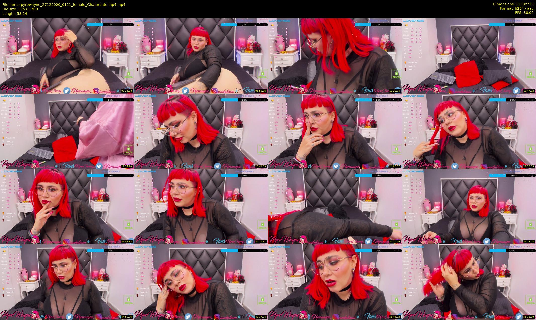 pyrowayne — 59 minute Chaturbate female cam show recording, 720p, Dec 27, 2020