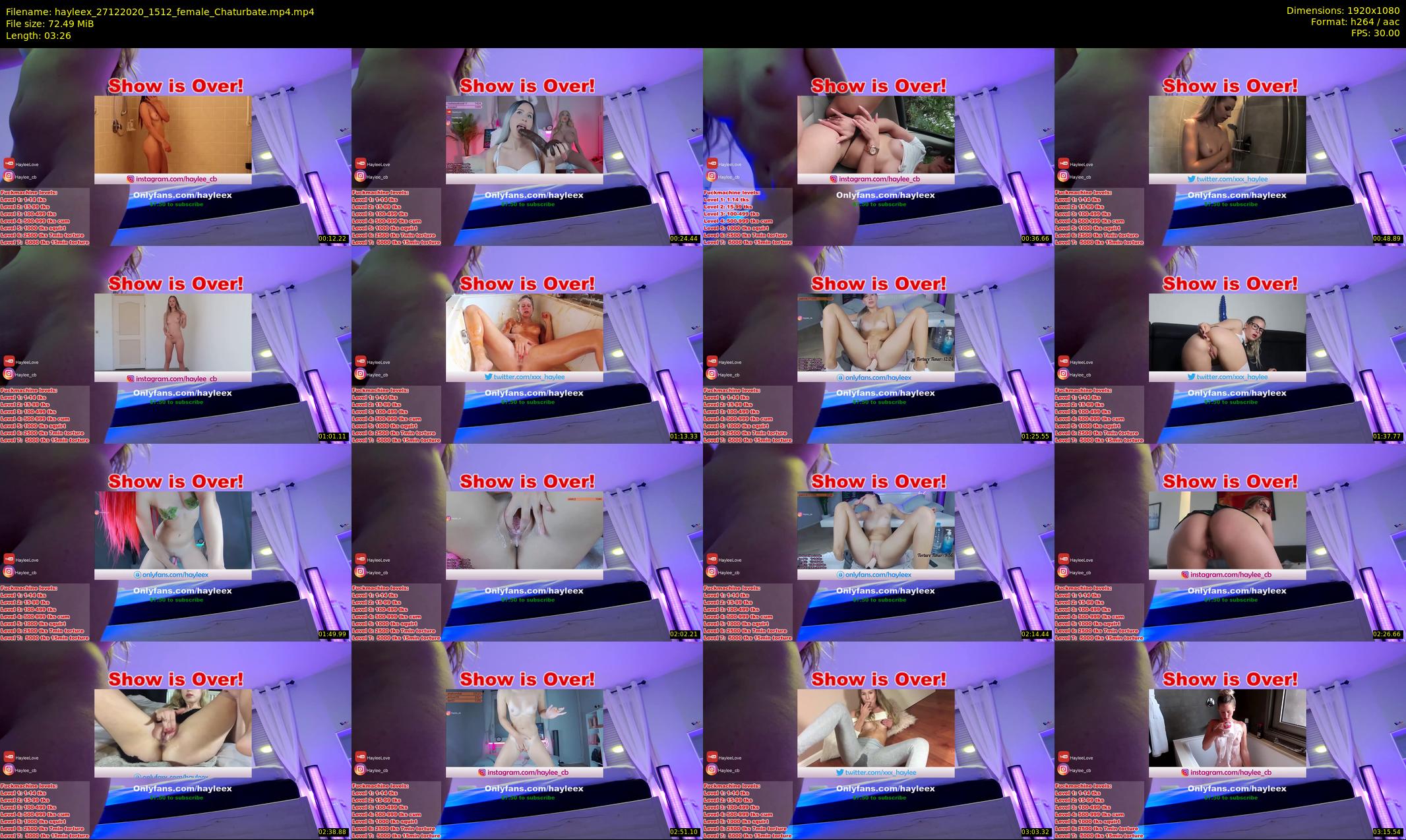 hayleex — 4 minute Chaturbate female cam show recording, 1080p, Dec 27, 2020
