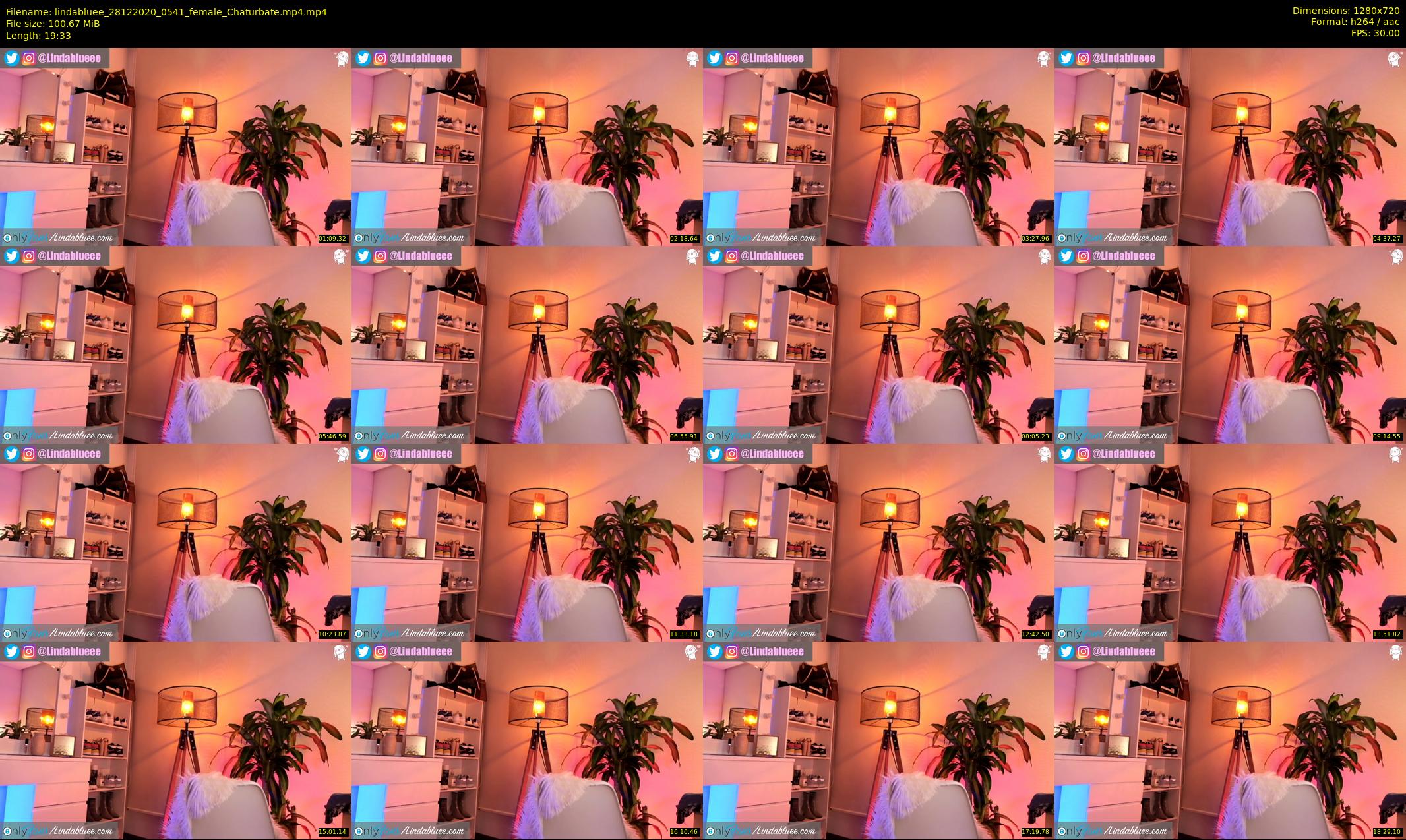 lindabluee — 20 minute Chaturbate female cam show recording, 720p, Dec 28, 2020
