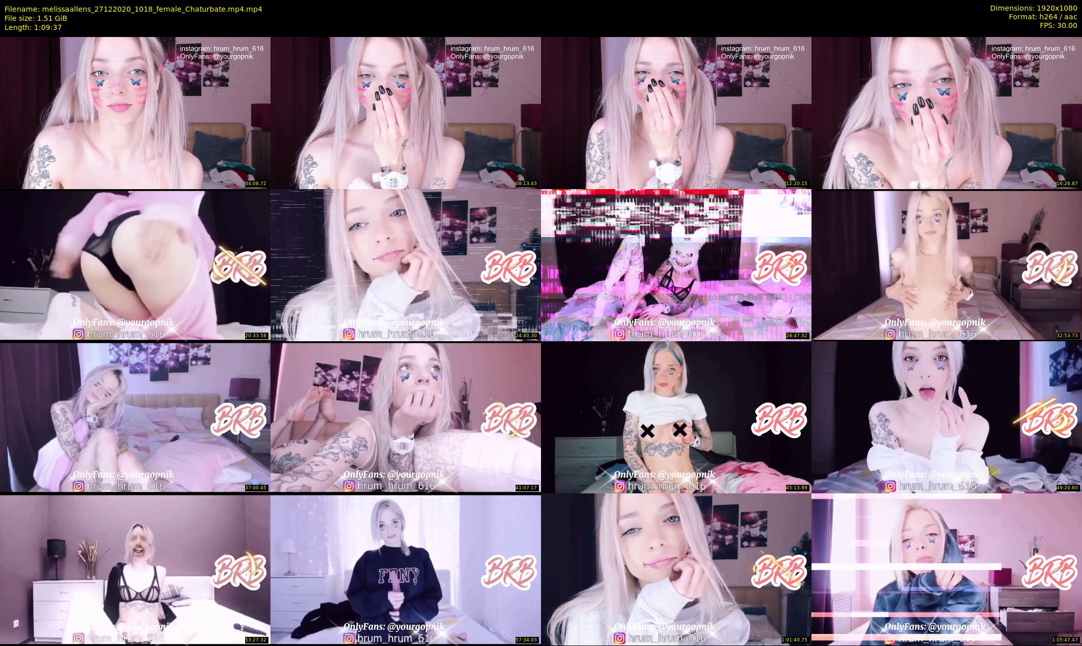 melissaallens — 70 minute Chaturbate female cam show recording, 1080p, Dec 27, 2020