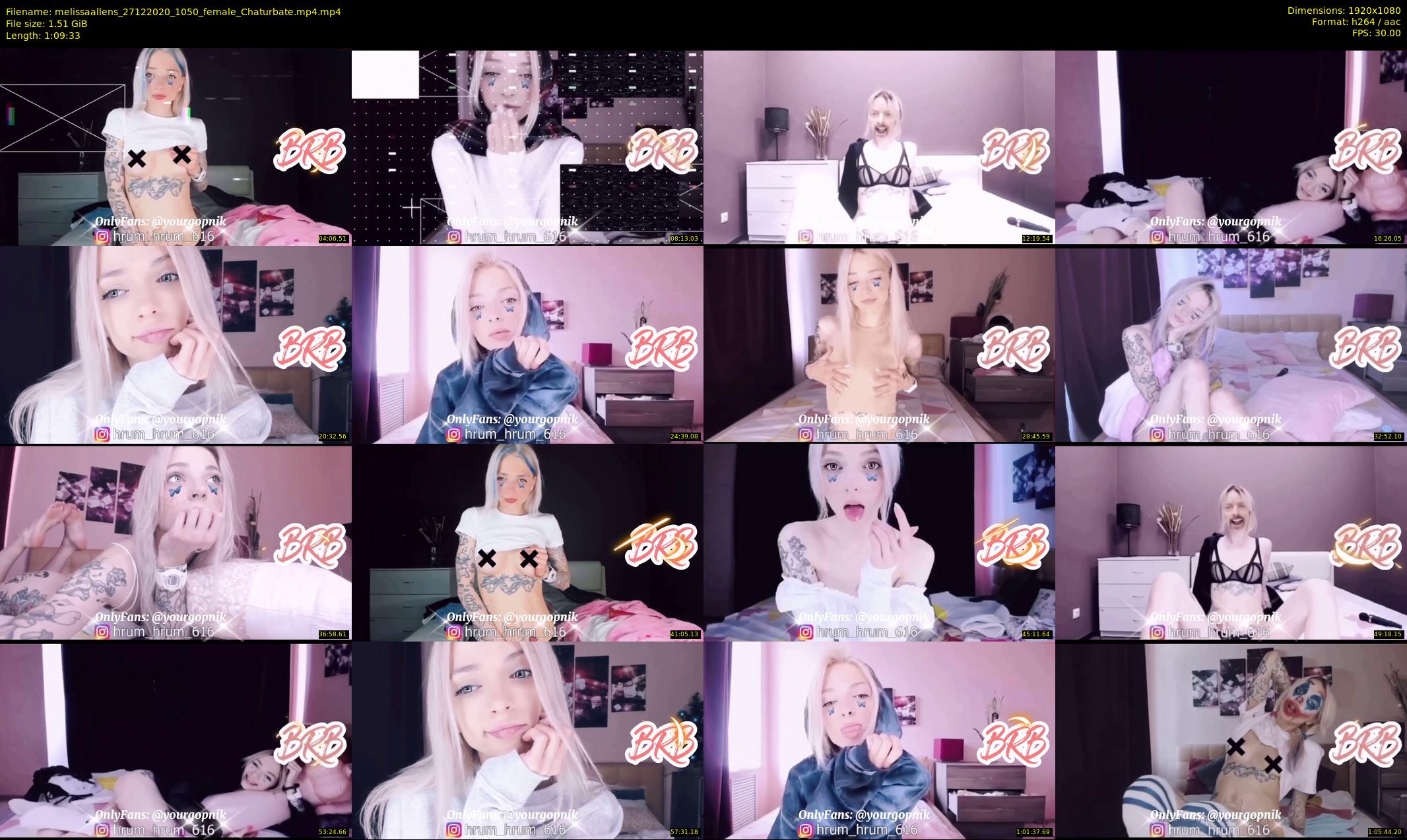melissaallens — 70 minute Chaturbate female cam show recording, 1080p, Dec 27, 2020