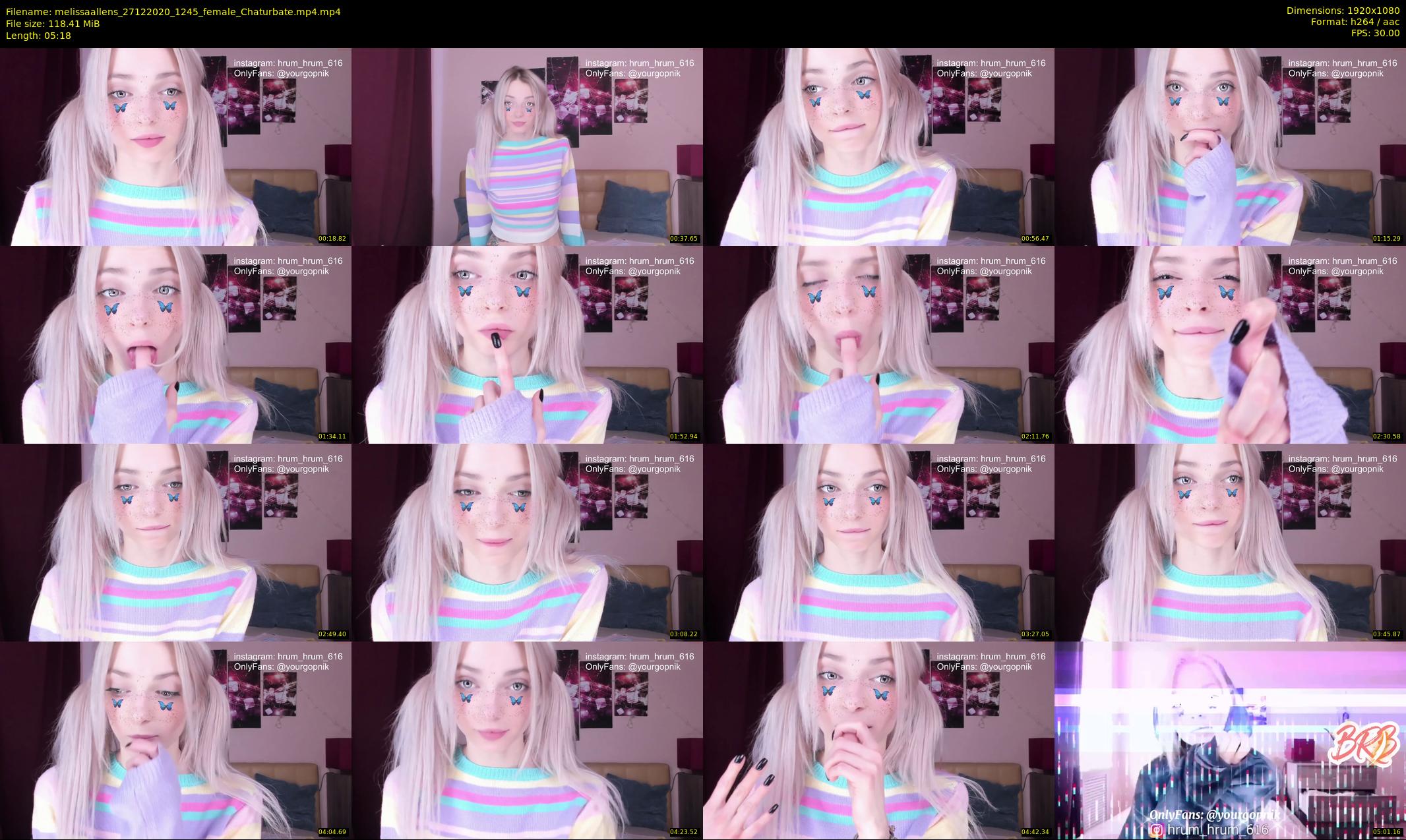 melissaallens — 6 minute Chaturbate female cam show recording, 1080p, Dec 27, 2020