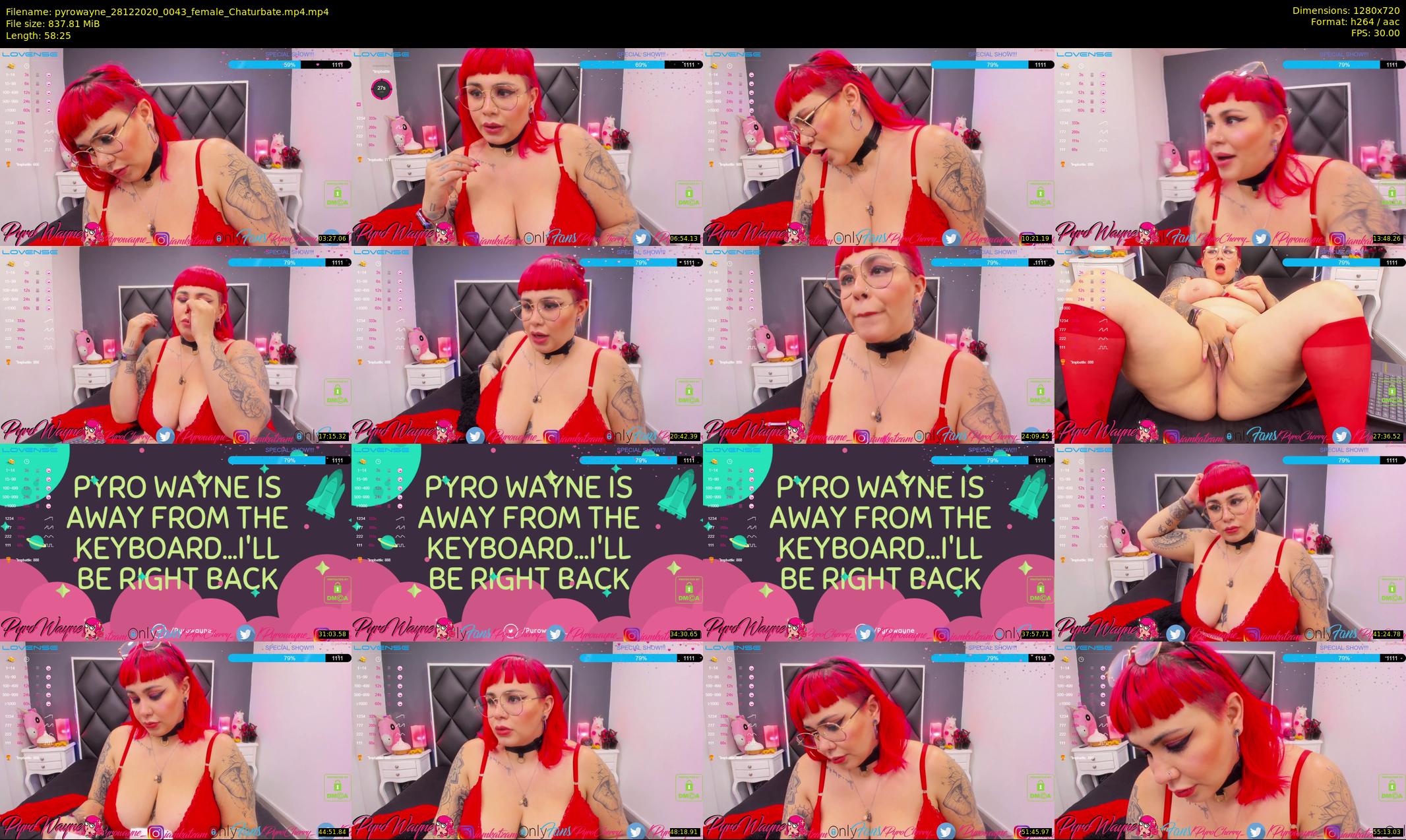 pyrowayne — 59 minute Chaturbate female cam show recording, 720p, Dec 28, 2020