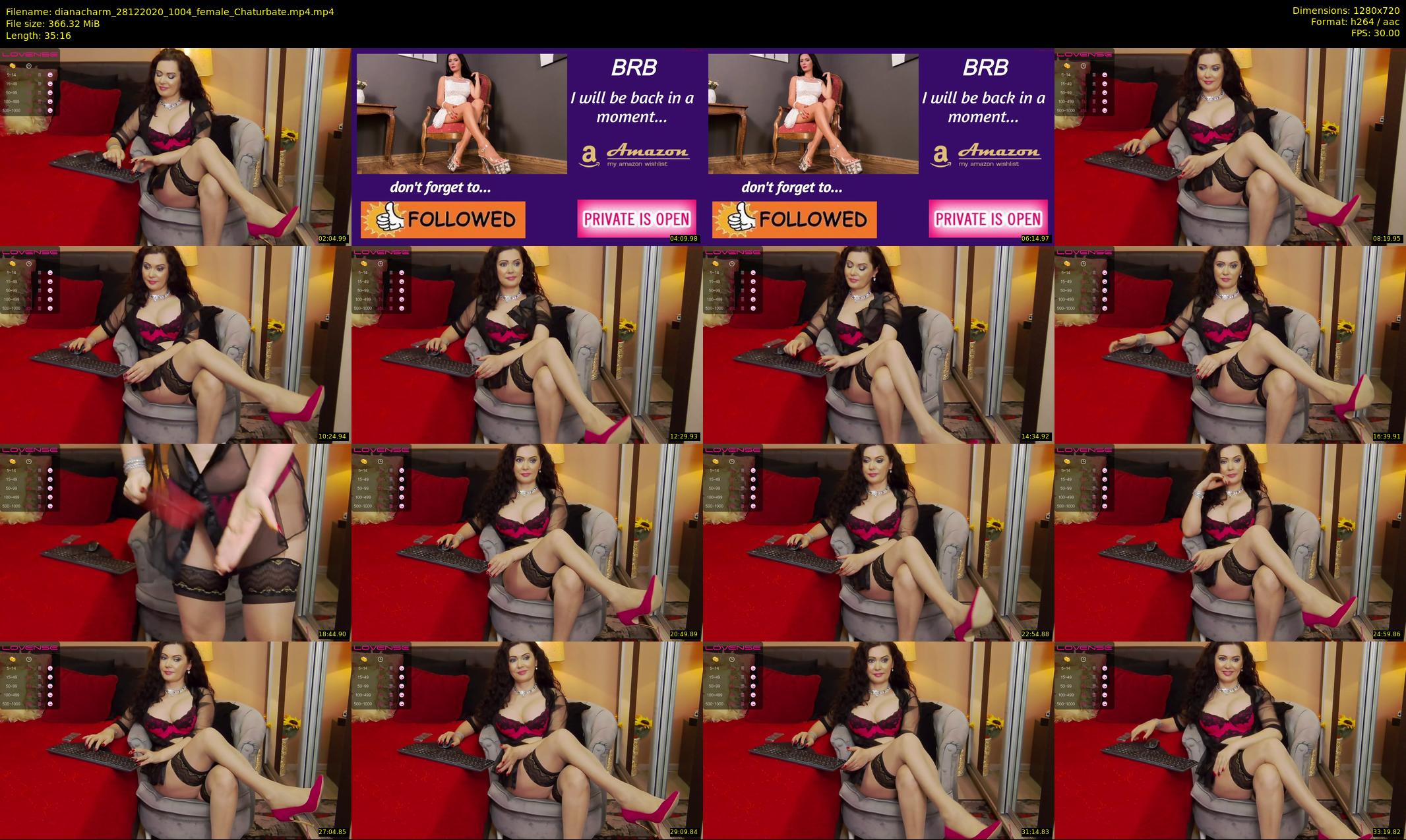 dianacharm — 36 minute Chaturbate female cam show recording, 720p, Dec 28, 2020