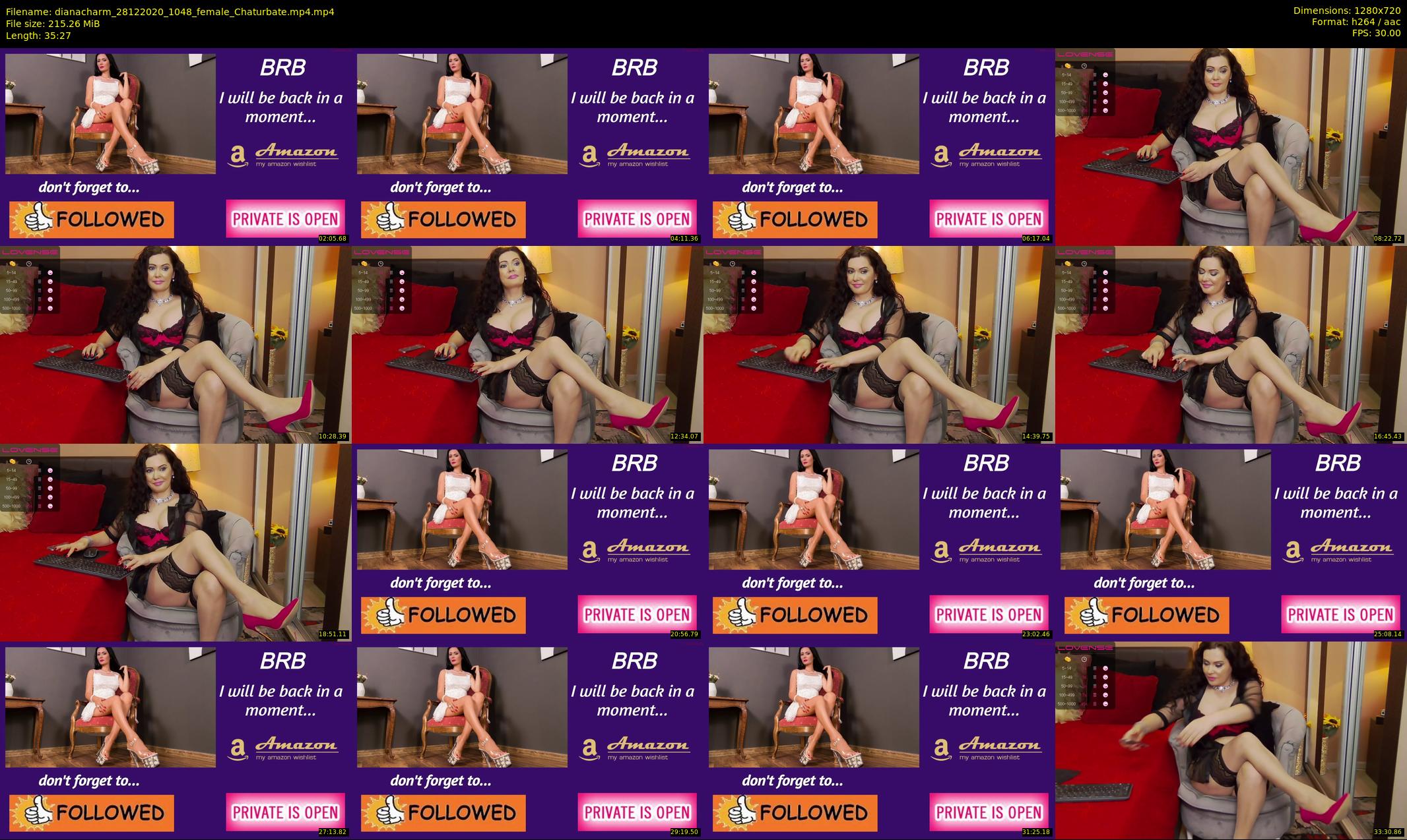 dianacharm — 36 minute Chaturbate female cam show recording, 720p, Dec 28, 2020