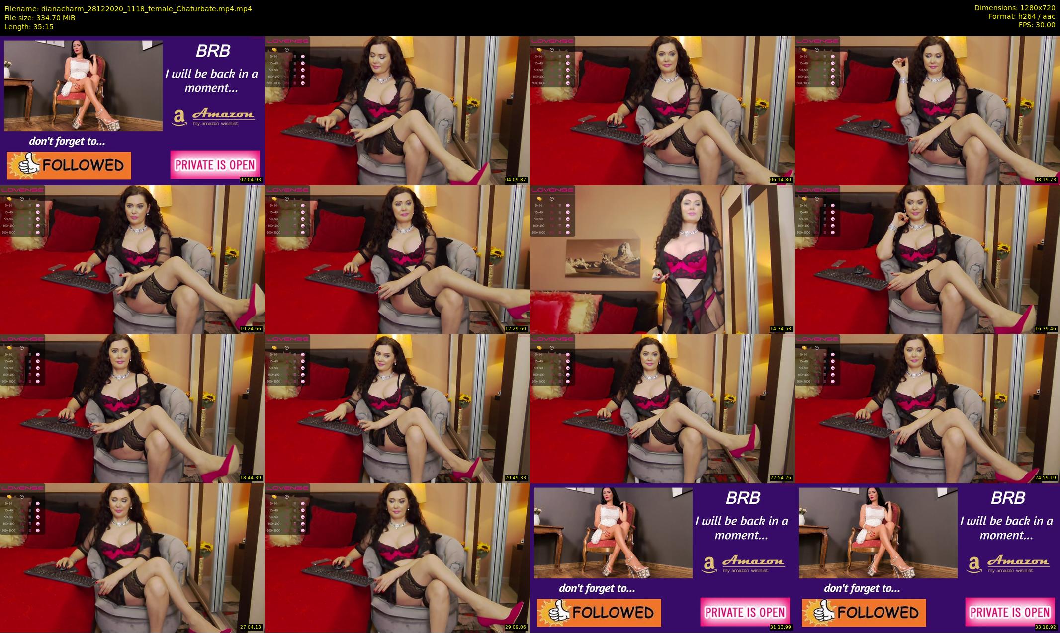 dianacharm — 36 minute Chaturbate female cam show recording, 720p, Dec 28, 2020