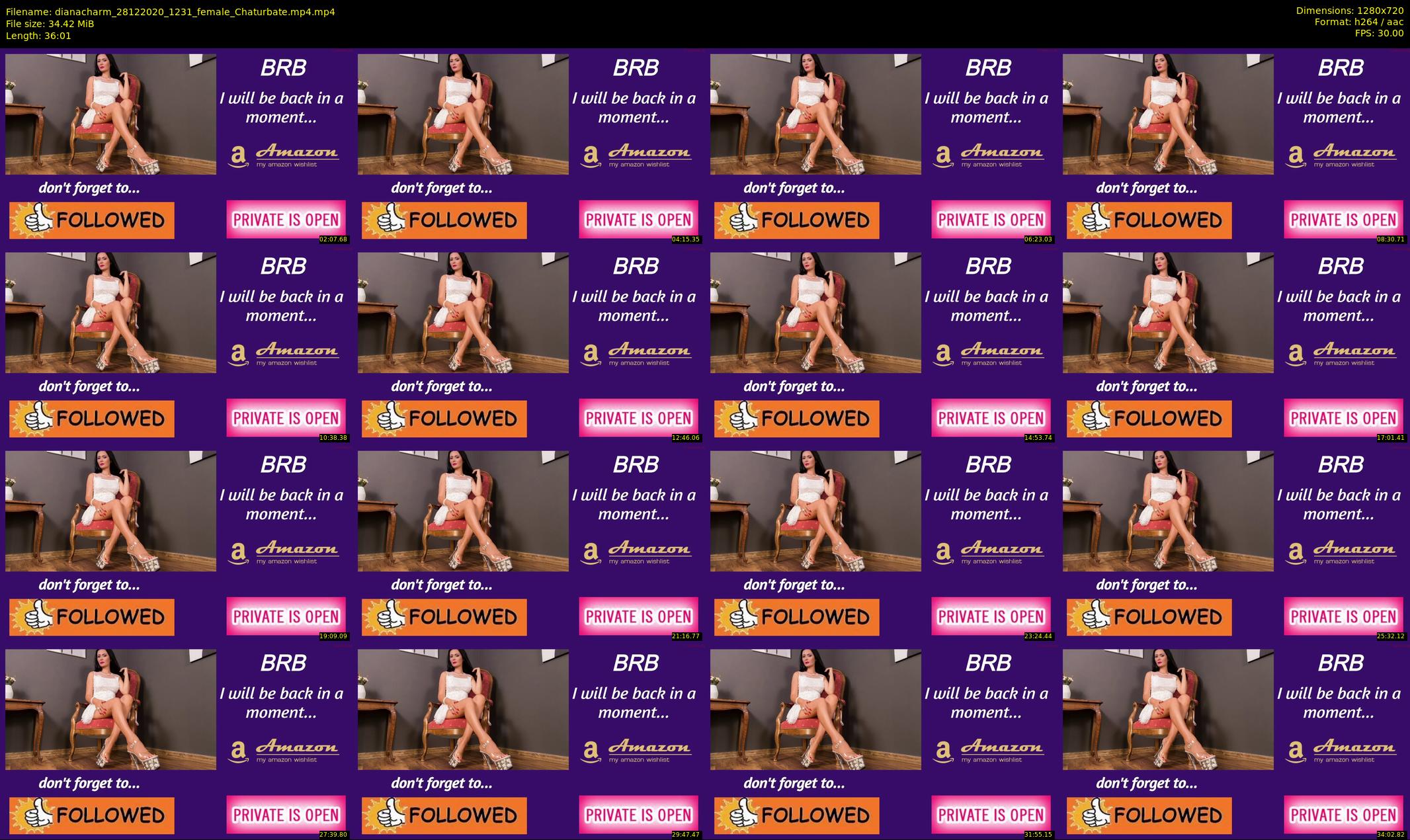 dianacharm — 37 minute Chaturbate female cam show recording, 720p, Dec 28, 2020