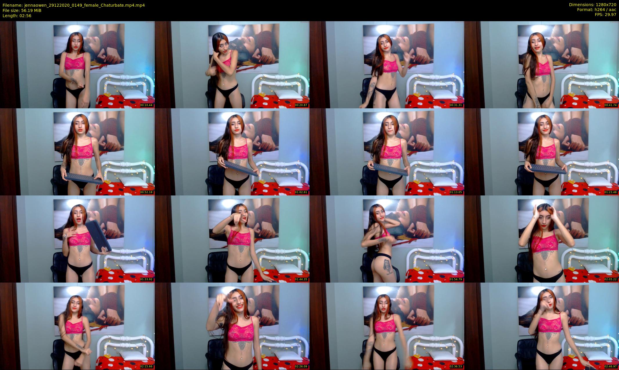 jennaowen — 3 minute Chaturbate female cam show recording, 720p, Dec 29, 2020