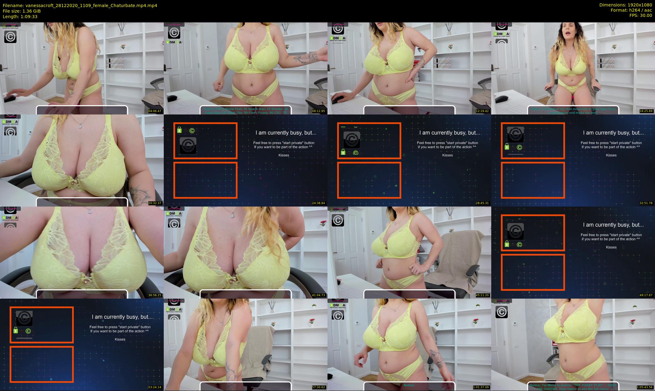 vanessacroft — 70 minute Chaturbate female cam show recording, 1080p, Dec 28, 2020