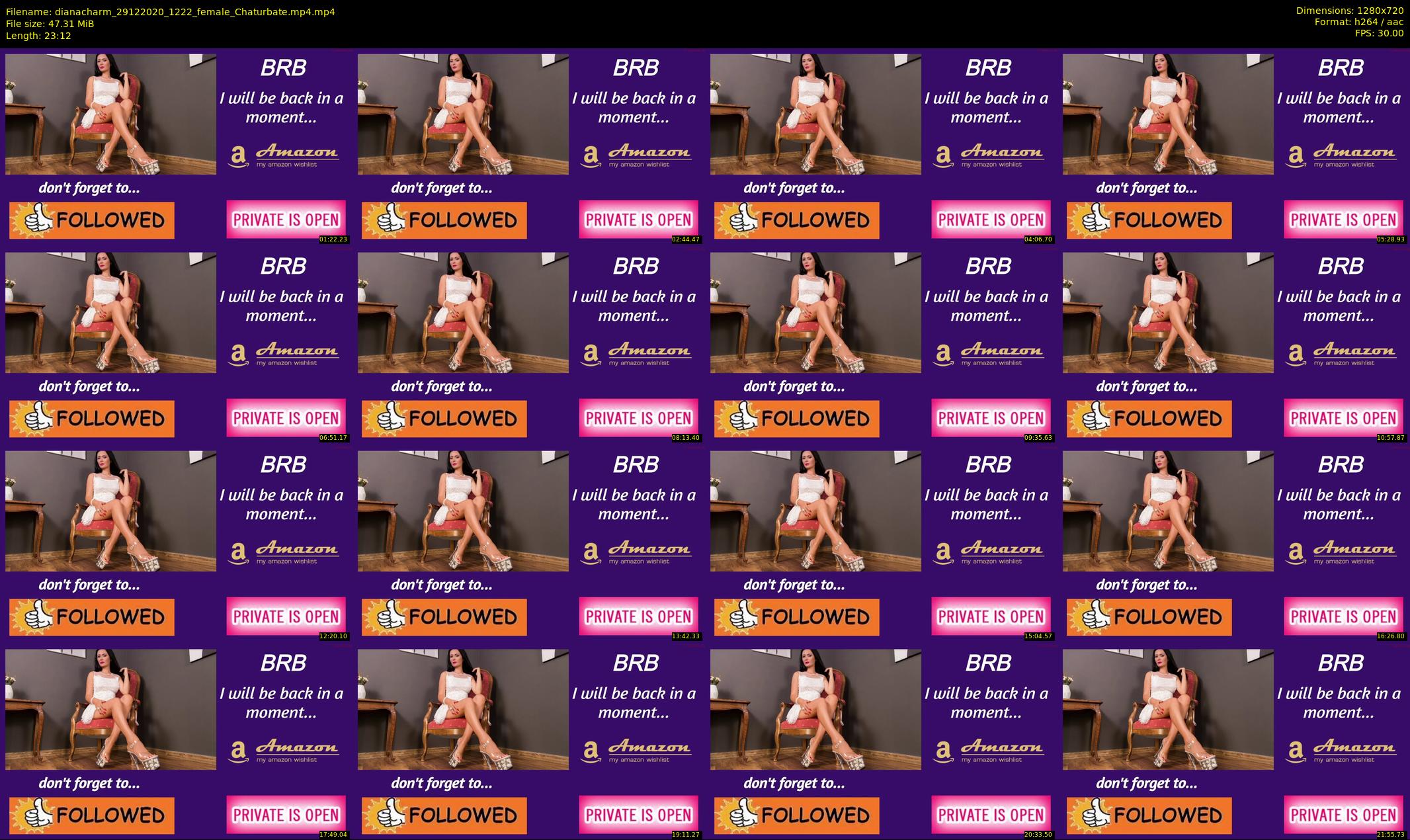 dianacharm — 24 minute Chaturbate female cam show recording, 720p, Dec 29, 2020